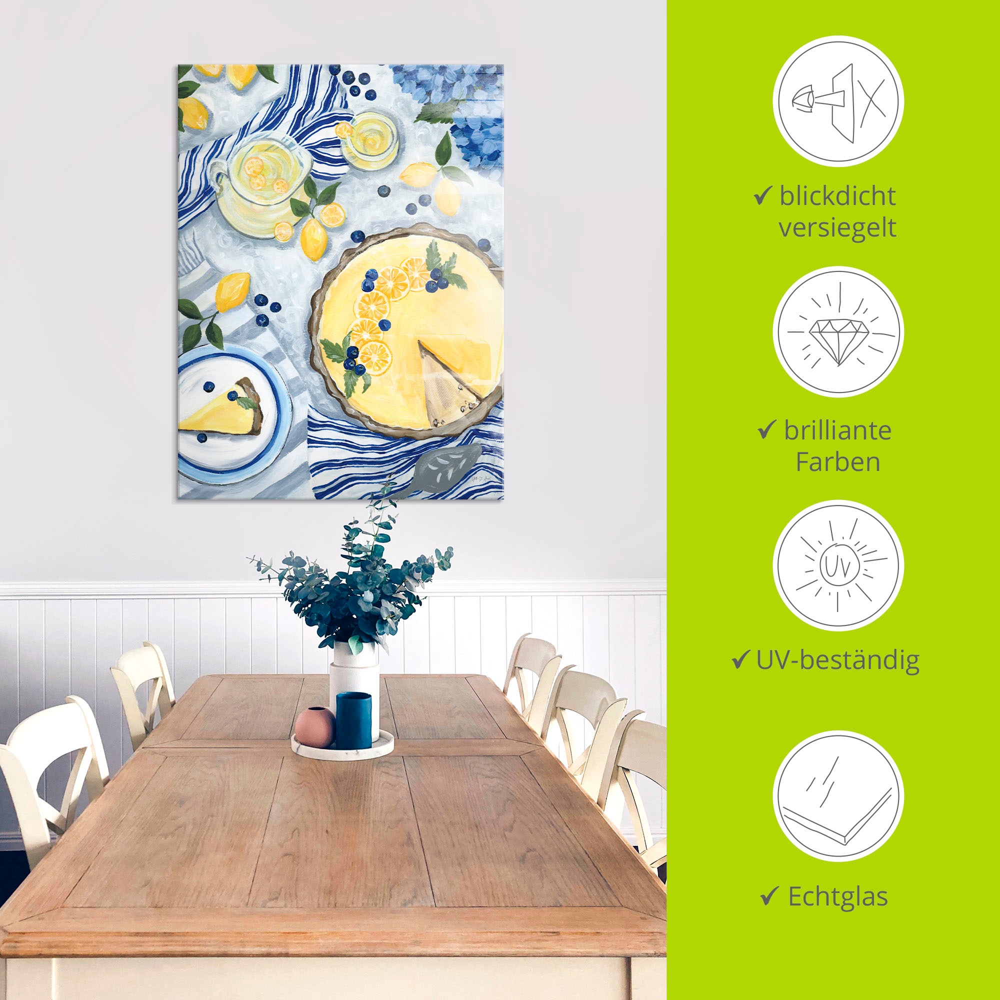 Artland Glasbild »Summer Picnic I« Arrangements 1 Stk. tlg. in verschiedenen Größen