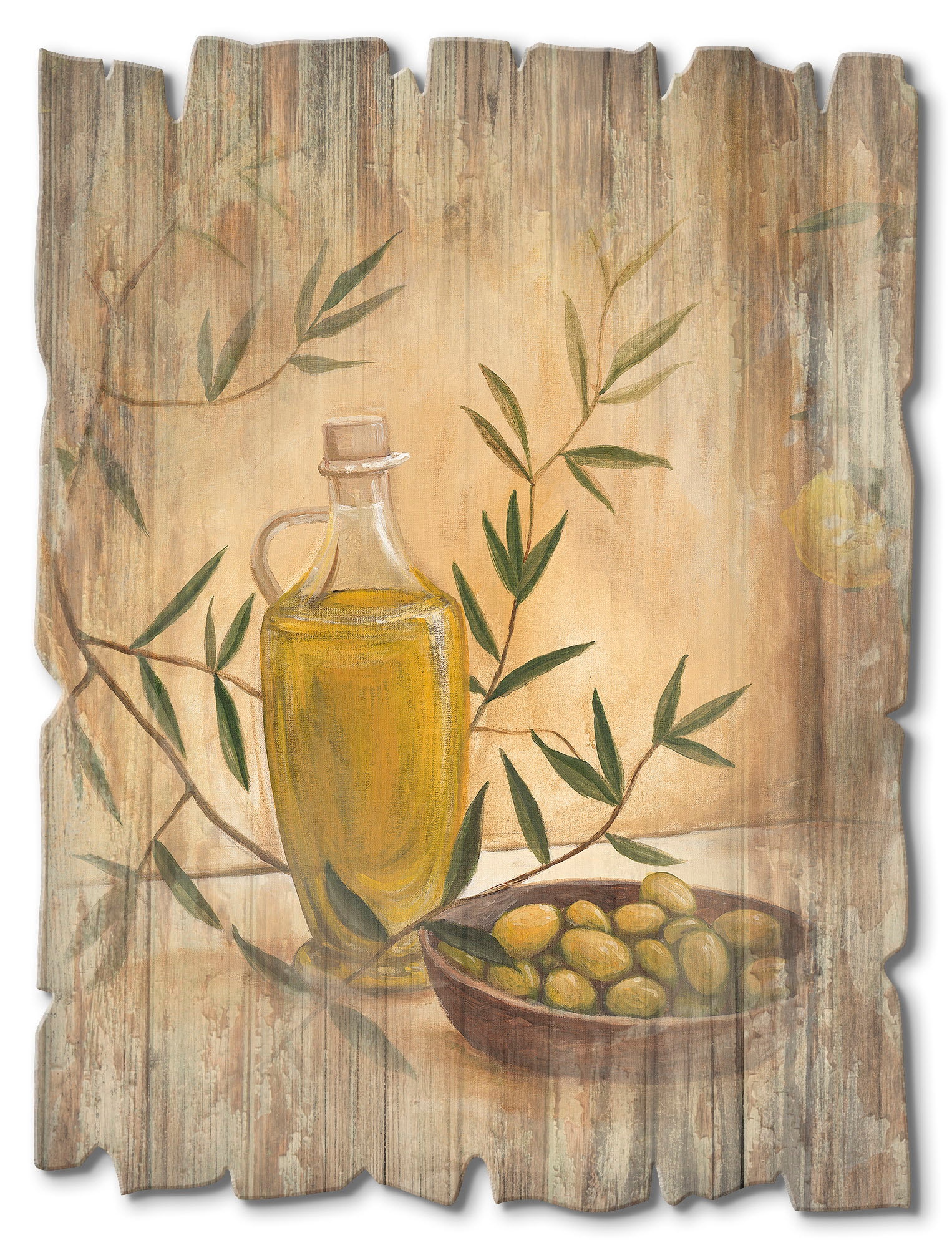 Holzbild »Oliven und Zitronen«, Arrangements, (1 St.)