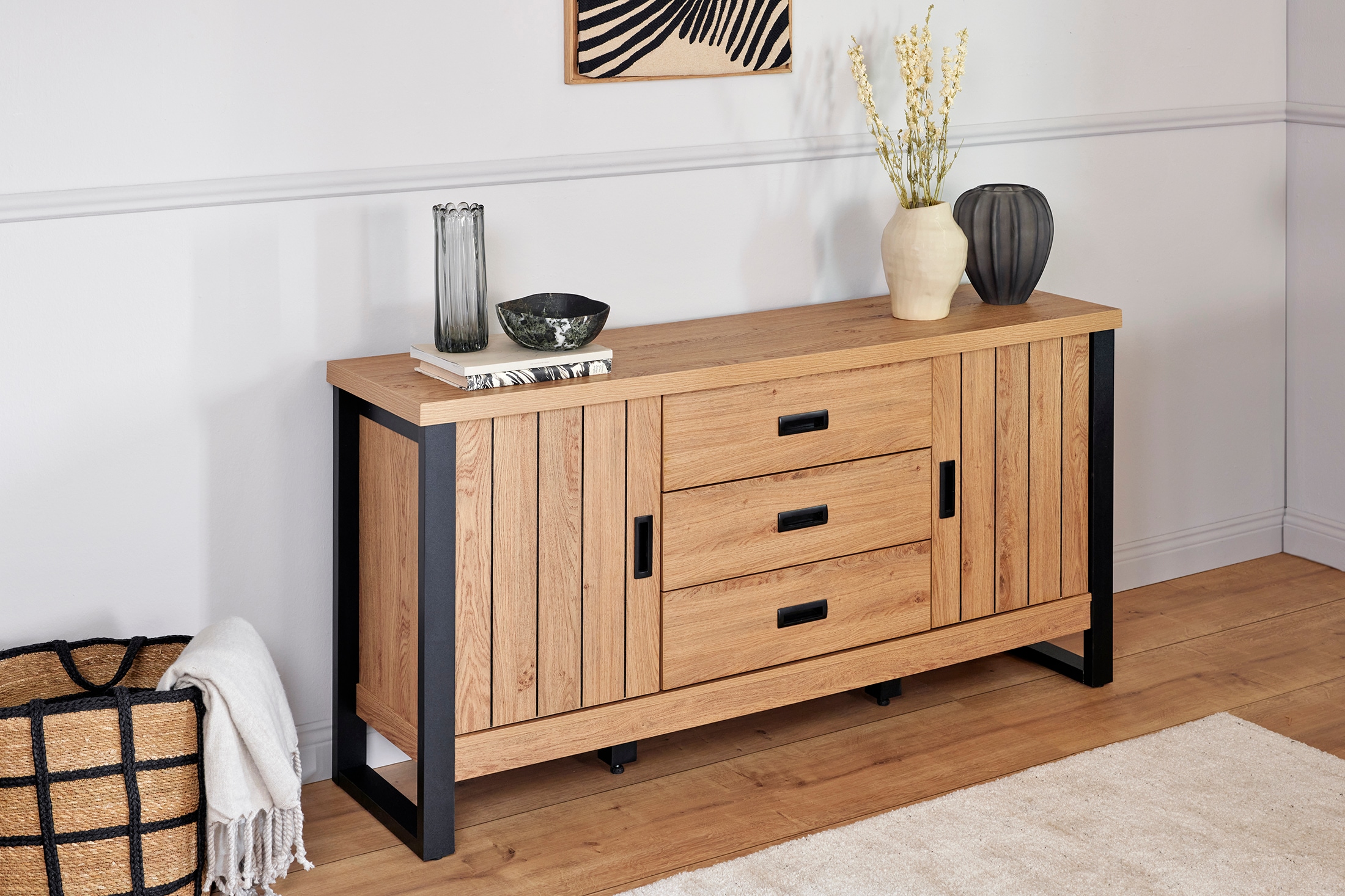 Jahnke Sideboard »RIVA SB 150«, (1 St.), Sideboard, 2 Türen & 3 Schubladen, Breite 153 cm