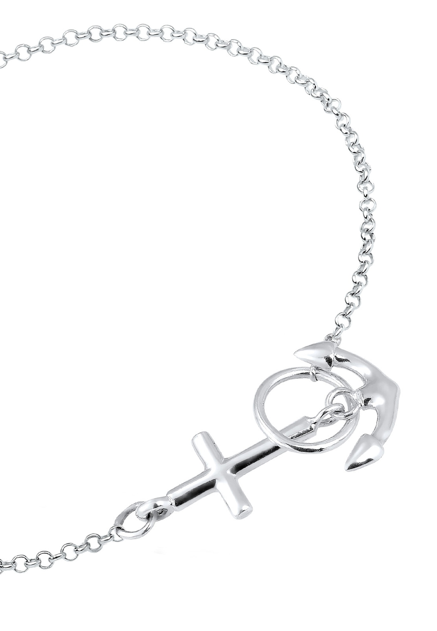 Elli Armband »Anker Kreuz 925 Silber«