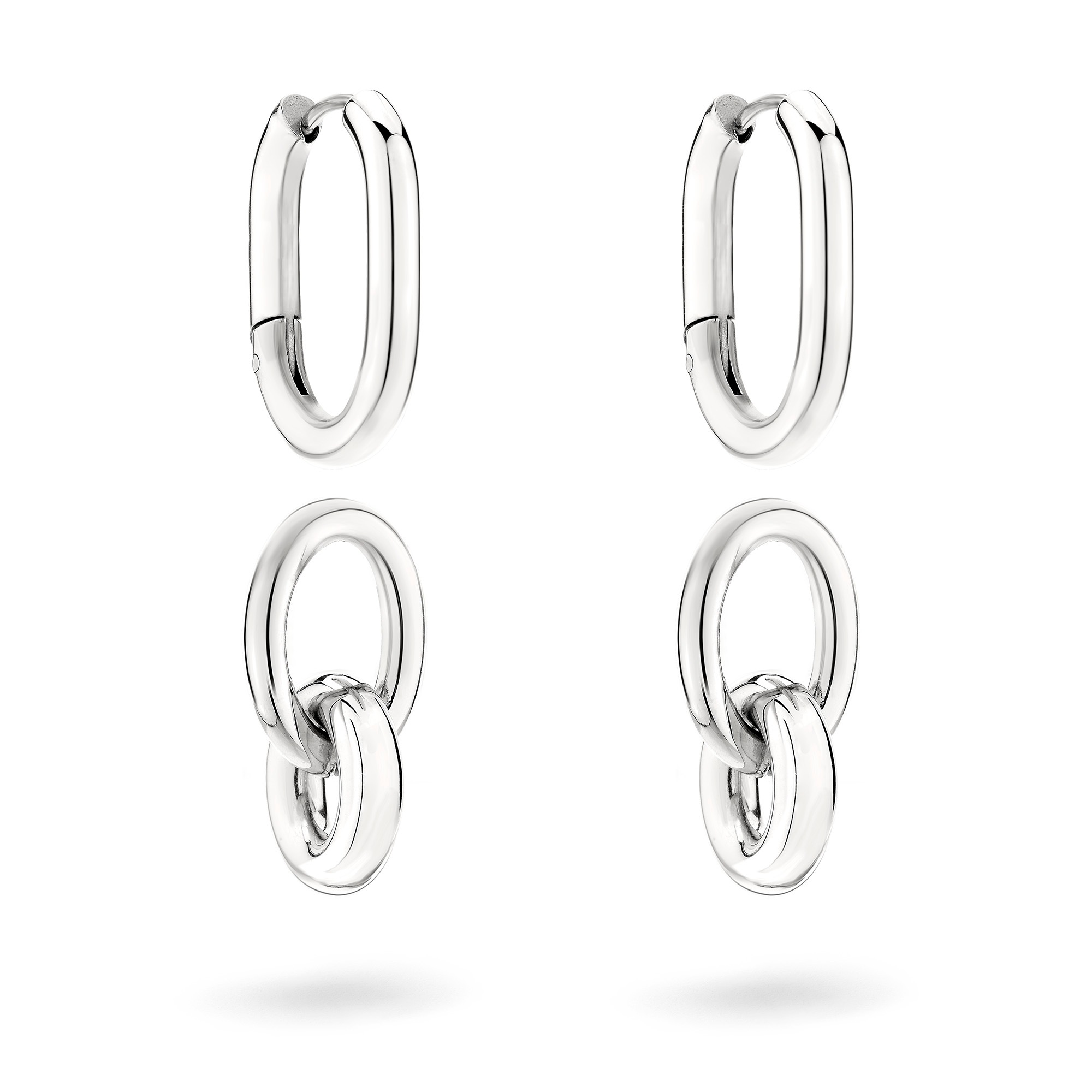 Liebeskind Berlin Paar Creolen »Schmuck Geschenk Edelstahl Ohrringe Modern Knot«, Einhänger abnehmbar