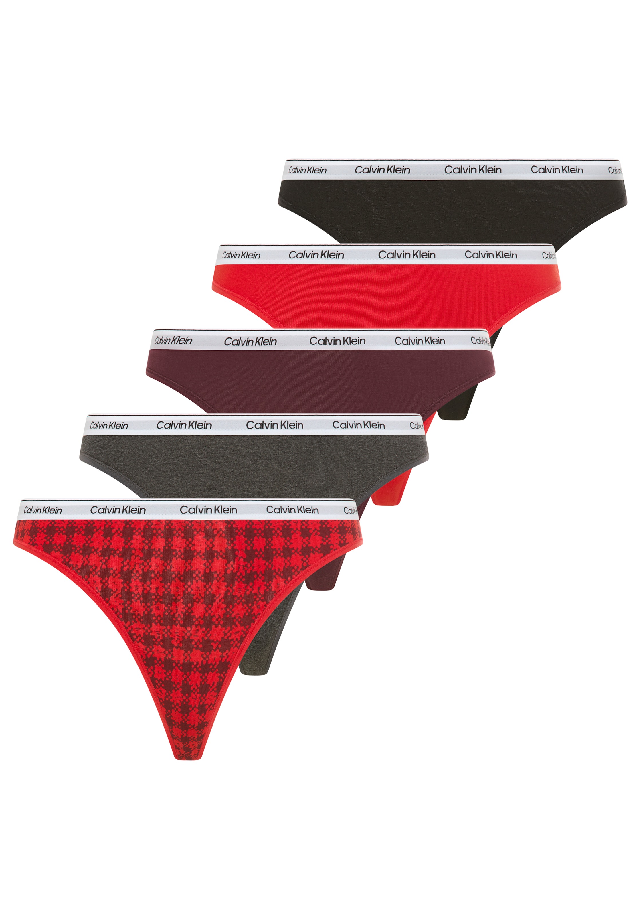 Calvin Klein Underwear "5 PACK THONG (LOW-RISE)" Packung, 5er-Pack, 5 Stk. mit Logobund