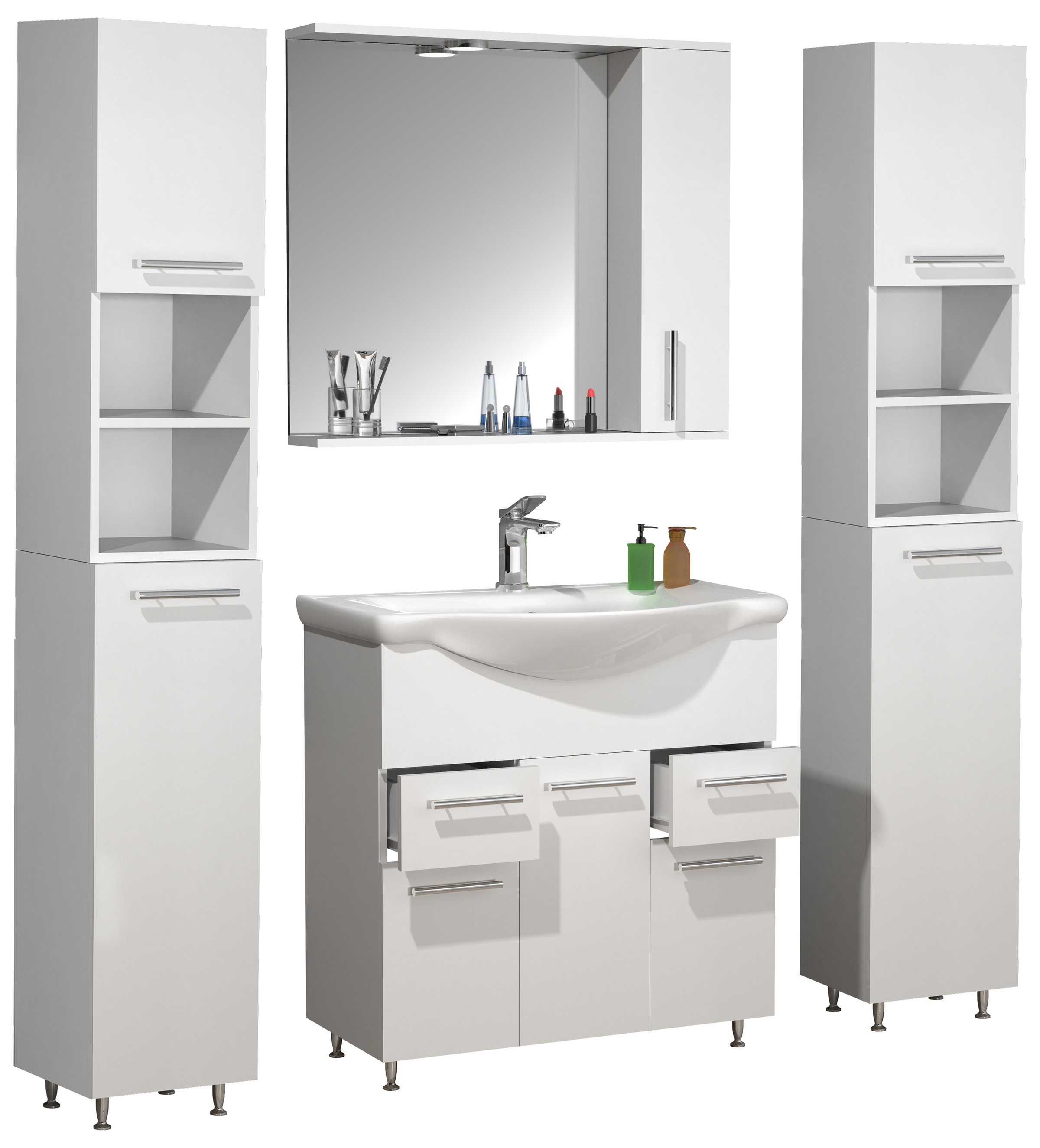 VCM Waschtisch "5-tlg. Waschplatz Waschtisch Schubladen Lisalo XL" 5 Stk. tlg.