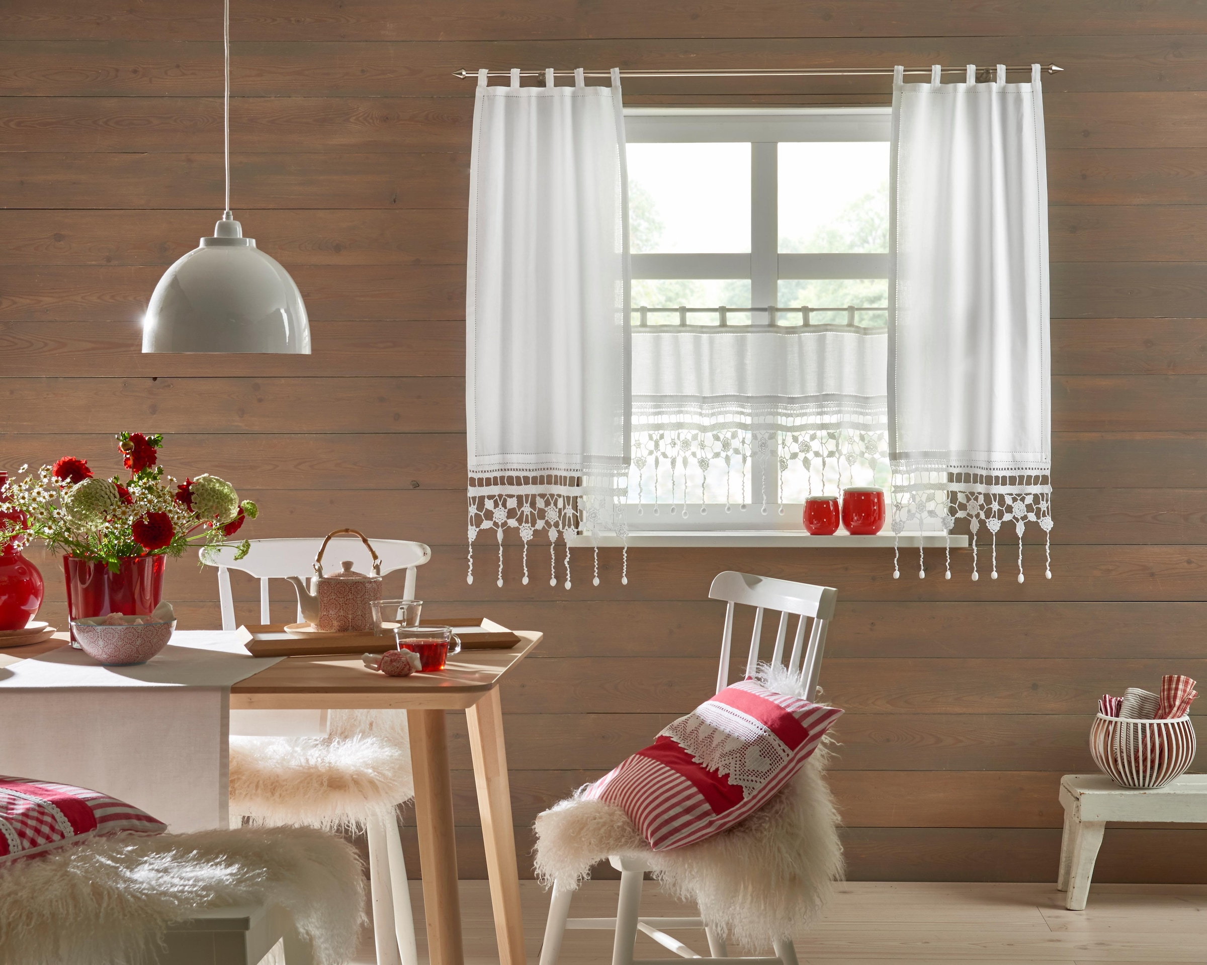 HOSSNER - ART OF HOME DECO Scheibengardine "Großglockner" Schlaufen 1 Stk. günstig online kaufen