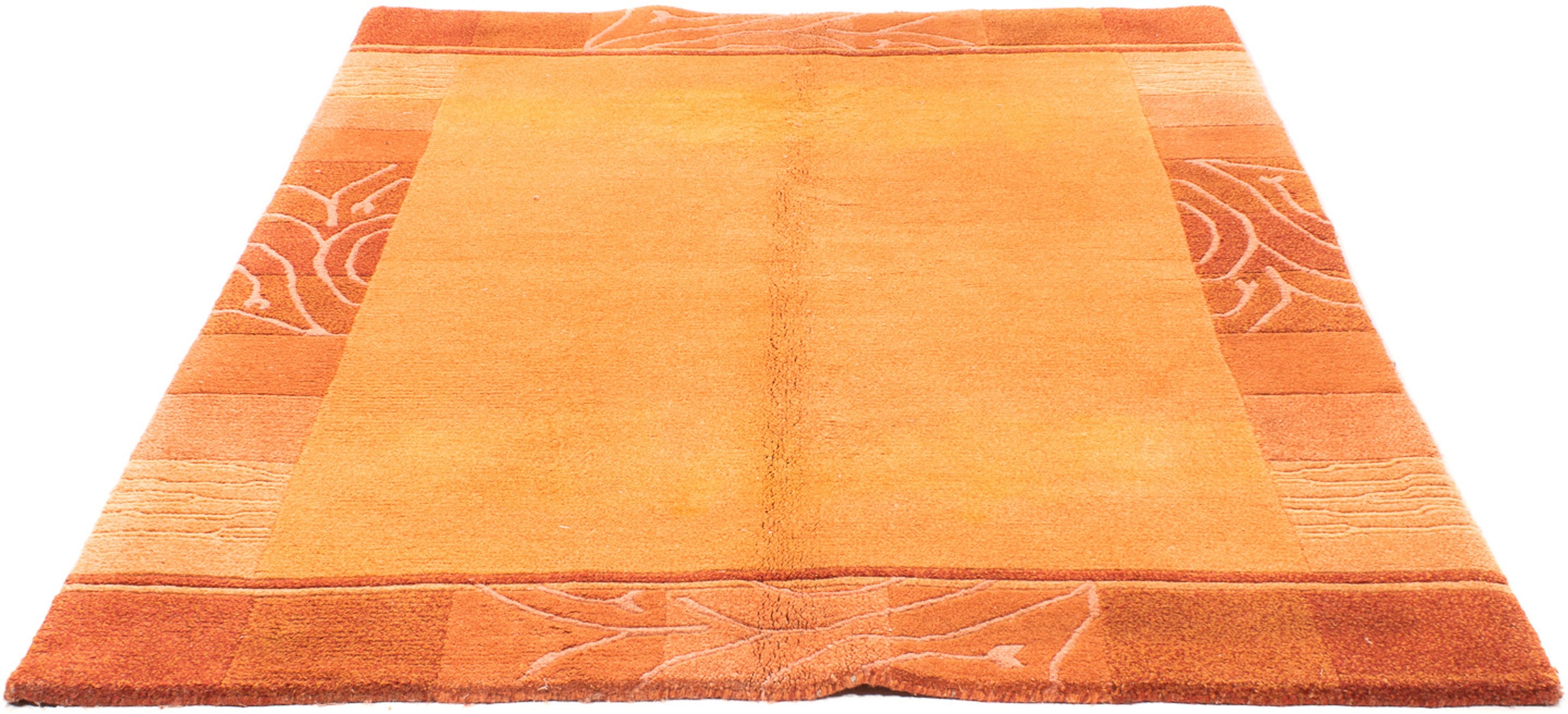 Wollteppich »Nepal - 200 x 140 cm - orange«, rechteckig, Wohnzimmer, Handgeknüpft,...