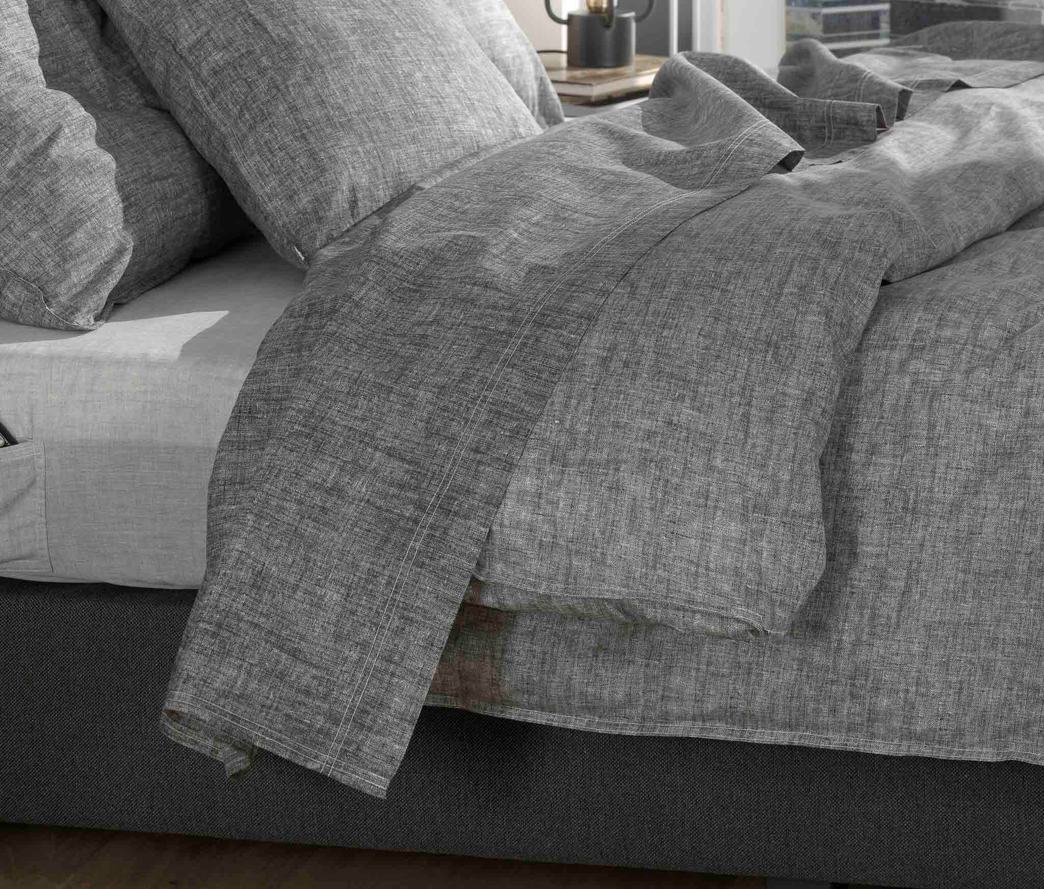 ZO HOME Bettlaken "Lino" Laken aus 100% Baumwolle, Linen-look Print, Betttuch ab 90x200