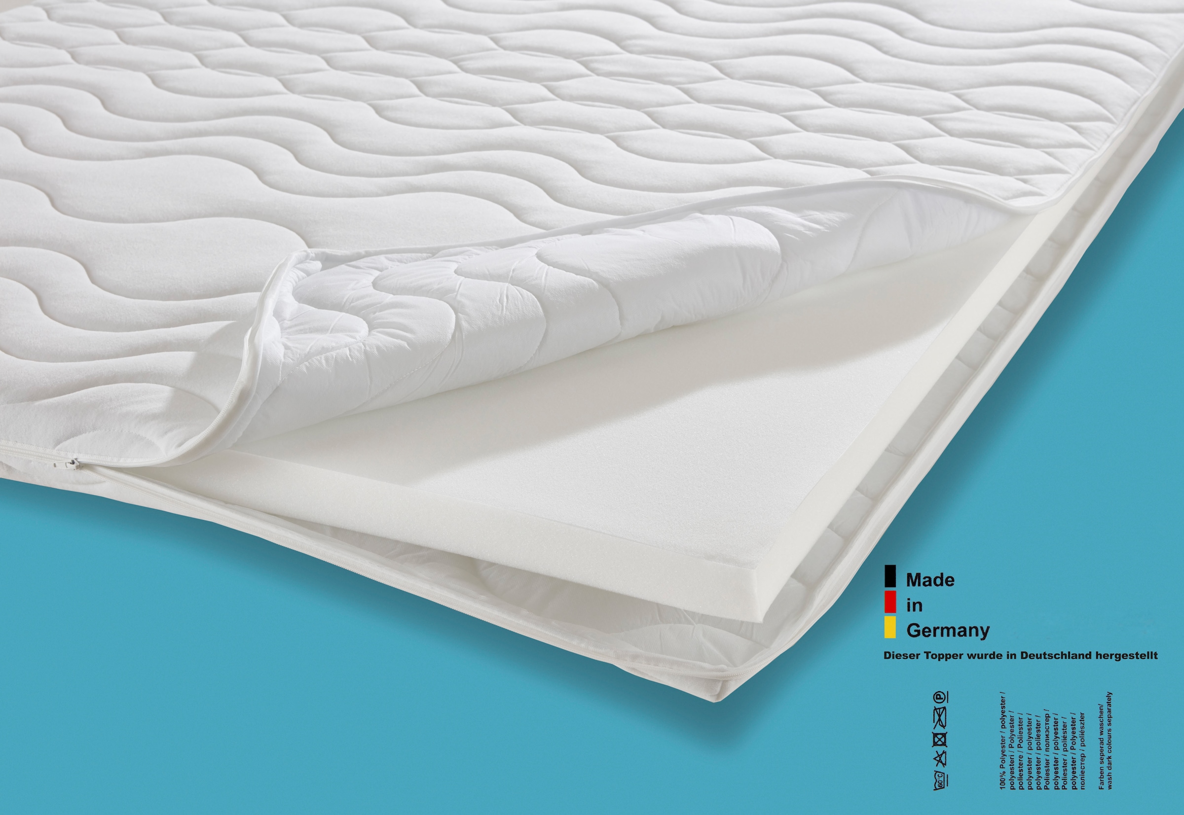 Westfalia Schlafkomfort Boxspringbett, mit dekorativen verchromten Eckelementen an der Box