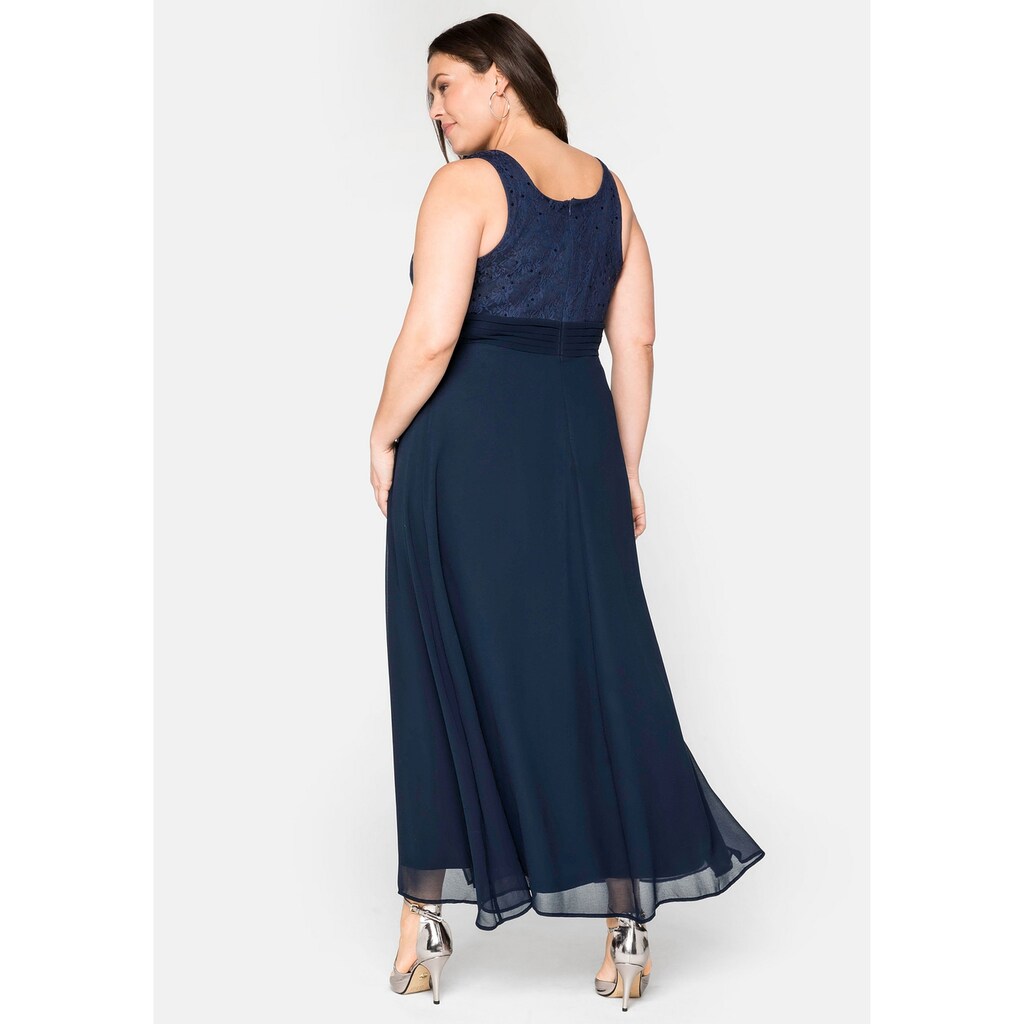 Damenmode Abendmode Sheego Abendkleid »Kleid«, mit floraler Spitze blau Damenmode Abendmode Sheego Abendkleid »Kleid«, mit floraler Spitze blau