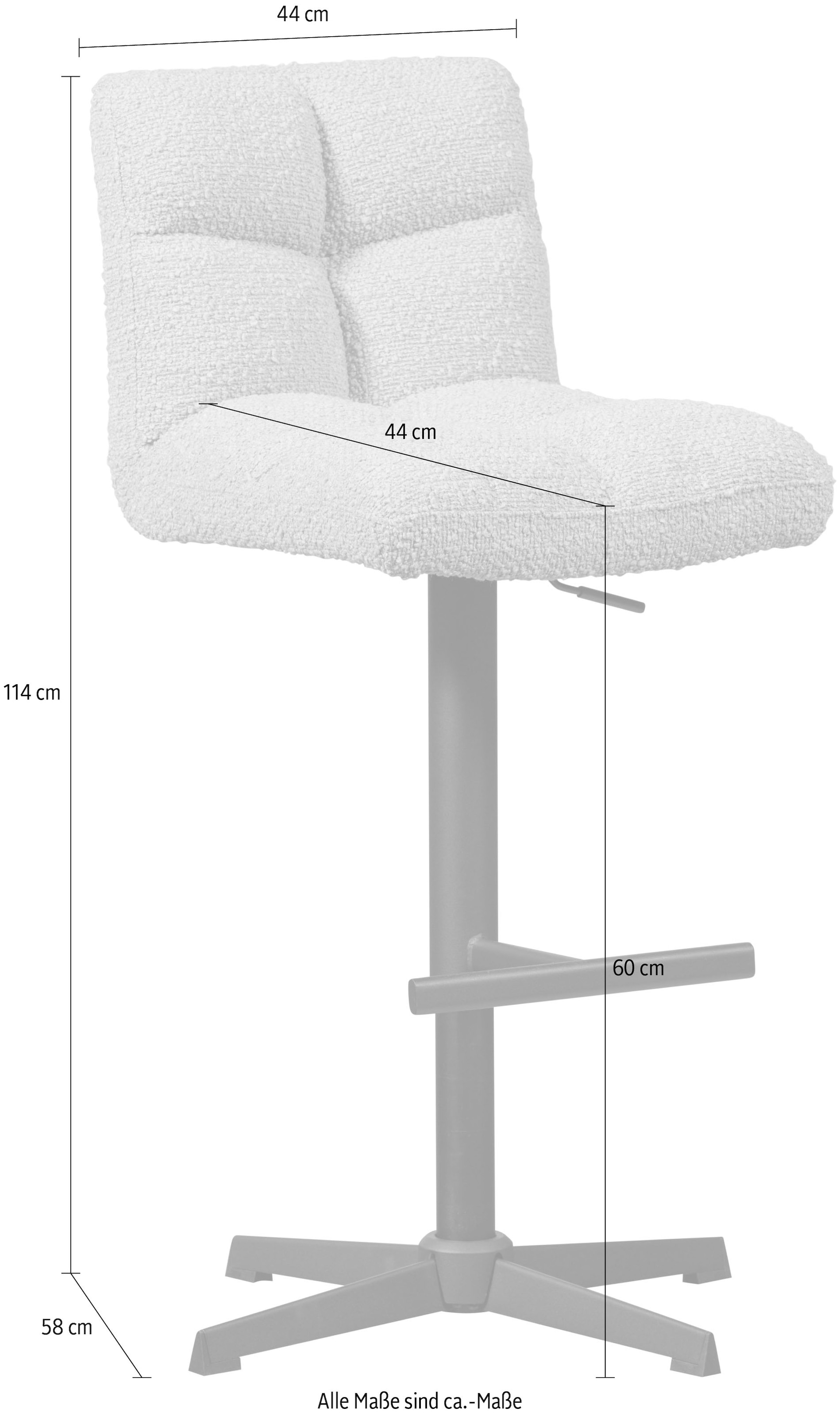 WOOOD Barhocker »Vinny«, (Set, 2 St.), drehbar, höhenverstellbar, Breite 44 cm