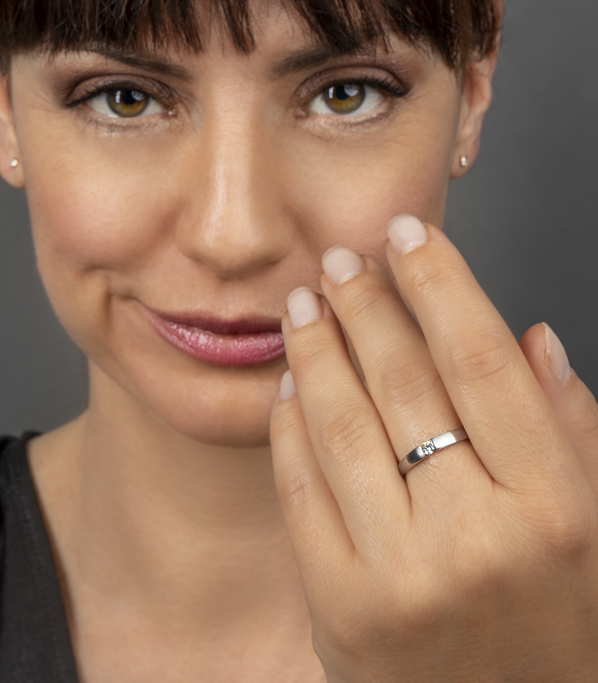 ONE ELEMENT Diamantring »0,07 ct Diamant Brillant Ring aus 585 Weißgold«, Damen Gold Schmuck