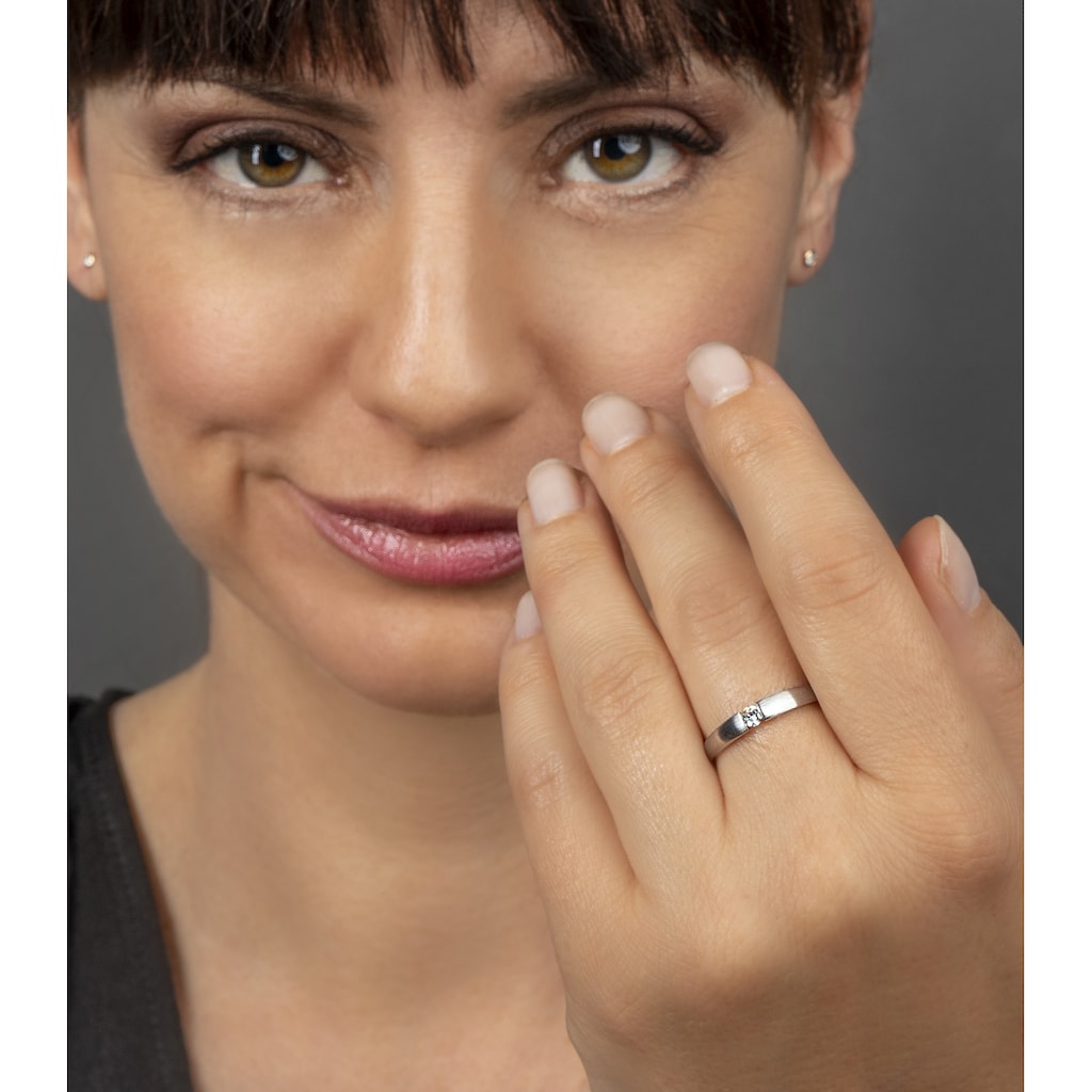 ONE ELEMENT Diamantring »0,03 ct Diamant Brillant Ring aus 585 Weißgold«, Damen Gold Schmuck