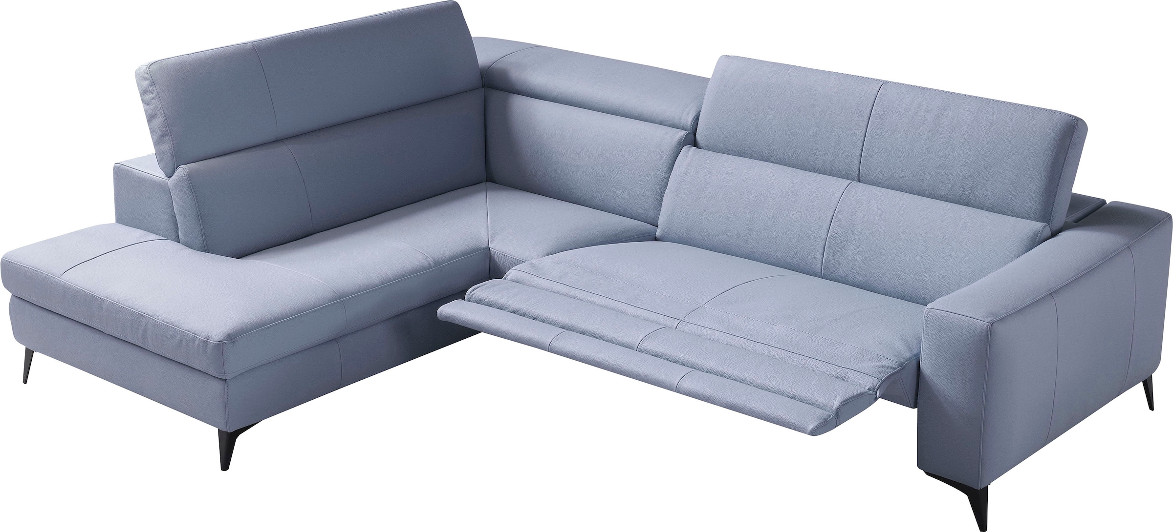 Egoitaliano Ecksofa "Edith, Designsofa mit hohem Sitzkomfort, Breite 269cm, L-Form" inkl. elektrischer Relaxfunktion und manuell verstellbaren Kopfteilen