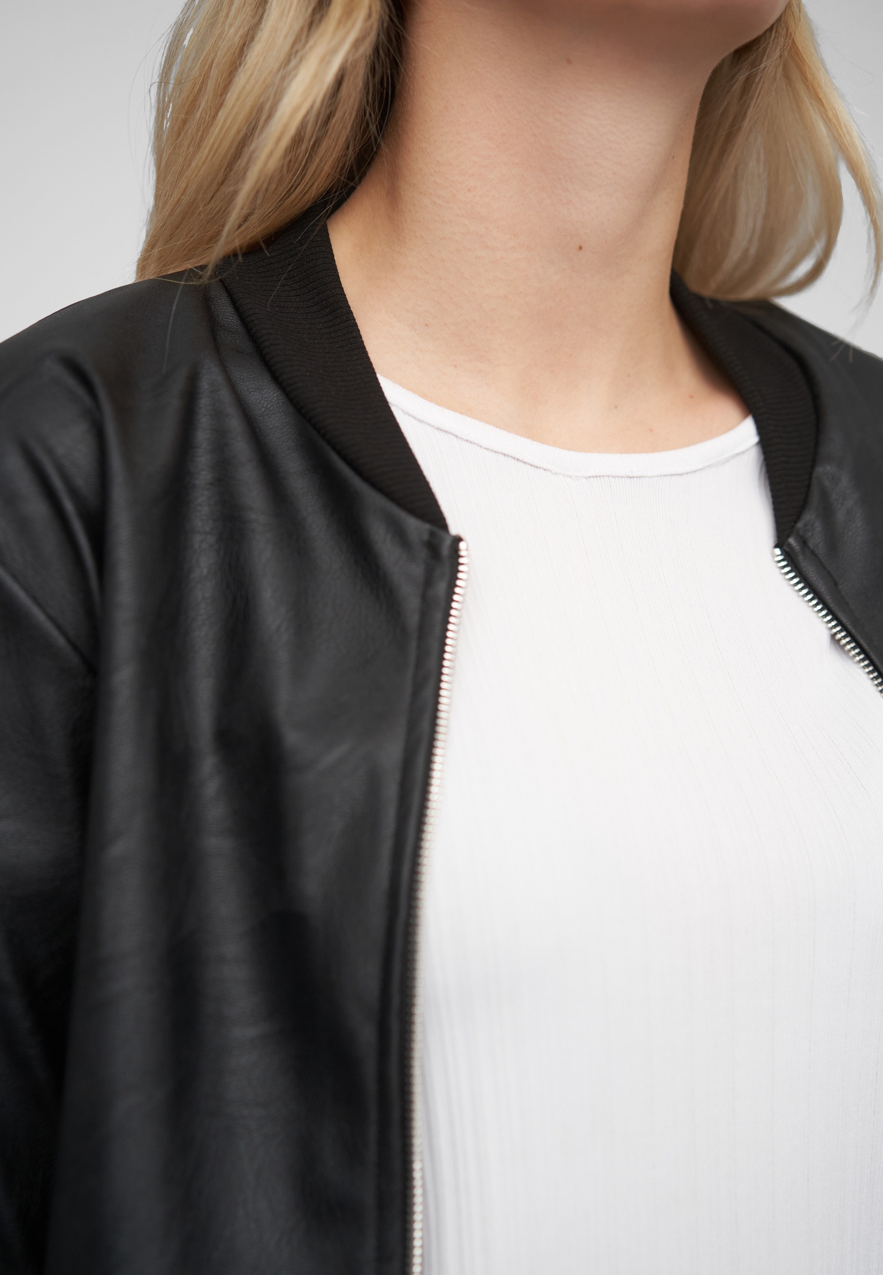 CLOUD 5IVE Bomberjacke »CLOUD 5IVE Blouson Bomberjacket Fauxleather« 1 Stk. tlg. ohne Kapuze