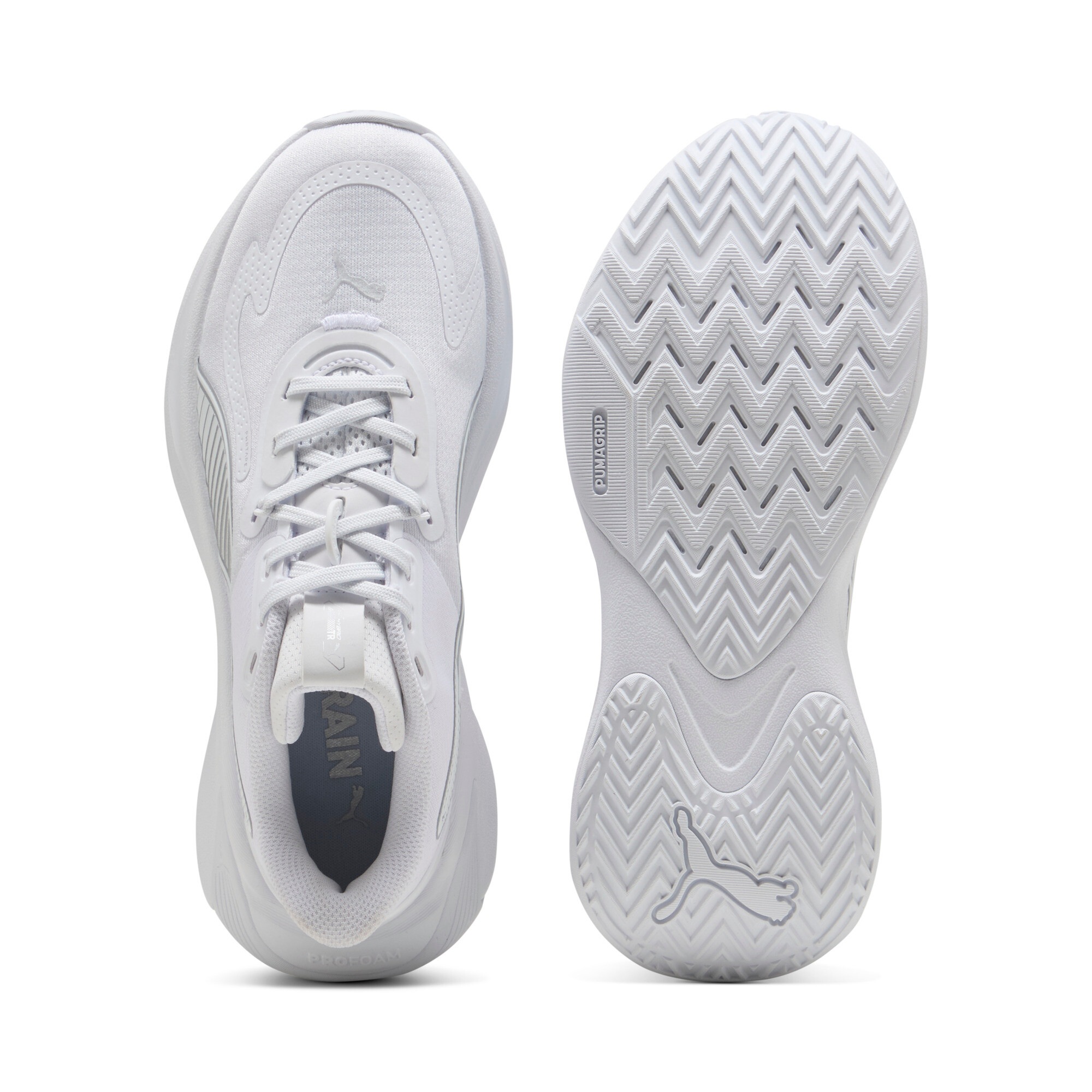 Trainingsschuh PUMA "PWR HYBRID TR WNS", Damen, Gr. 38, weiß (puma weiß, puma silber), Textil, Schuhe, PROFOAM-Dämpfung, abriebfeste Gummilaufsohle 4