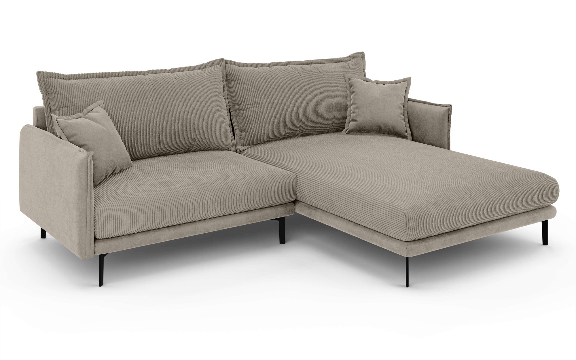 Ecksofa HOME AFFAIRE "ALEXANDRIA mit Recamiere rechts oder links bestellbar, moderne Bezüge", grau (taupe), B:246cm H:86cm T:190cm, 100% Polyester, Sofas, Ecksofa, L-Form mit Wellenunterfederung, Maße: B/H/T 246/86/190 cm 5