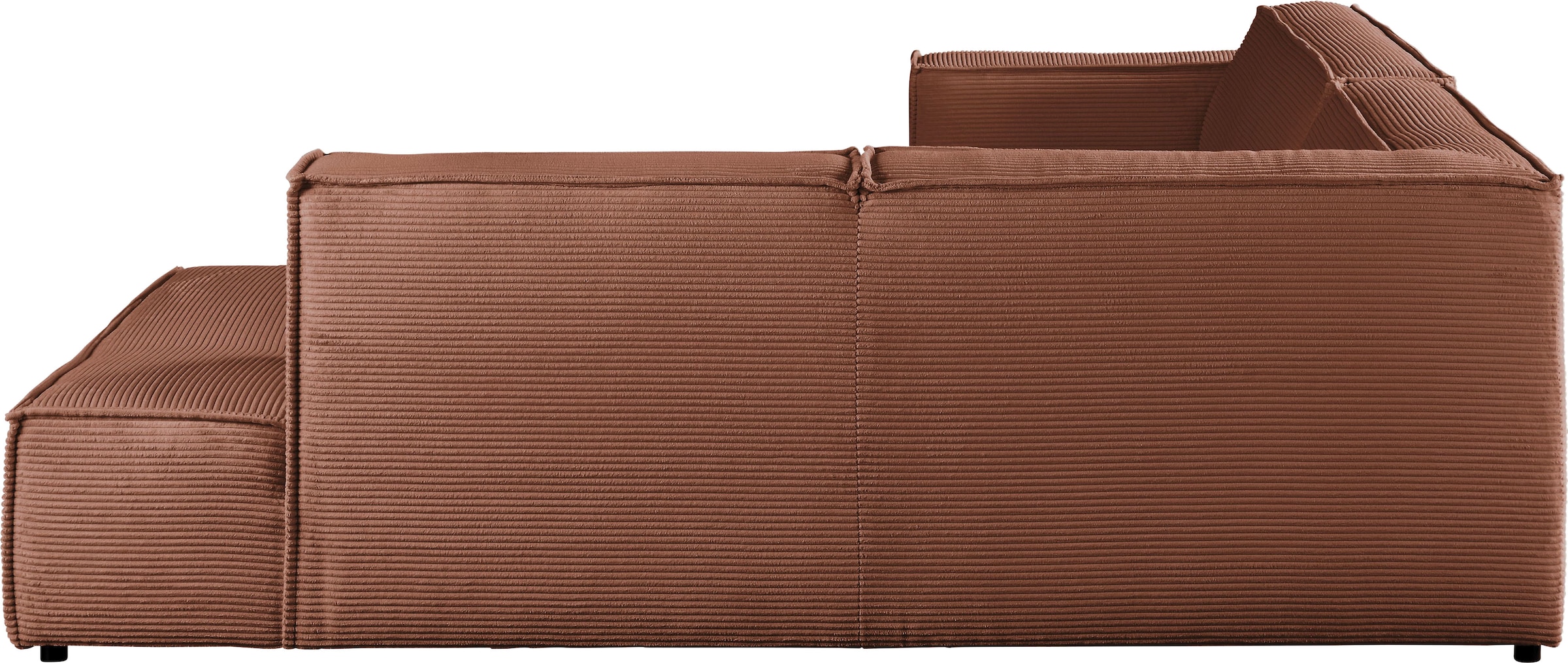 3C Candy Ecksofa »Matteo in elegant, kubischer Formensprache, bequem, L-Form«, mit auffälliger Kedernaht, Cord-Bezug, Lounge-Charakter
