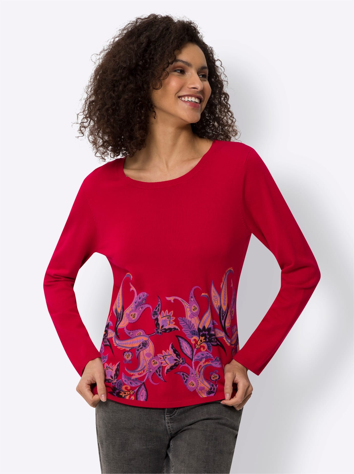 heine Rundhalspullover »Druck-Pullover«