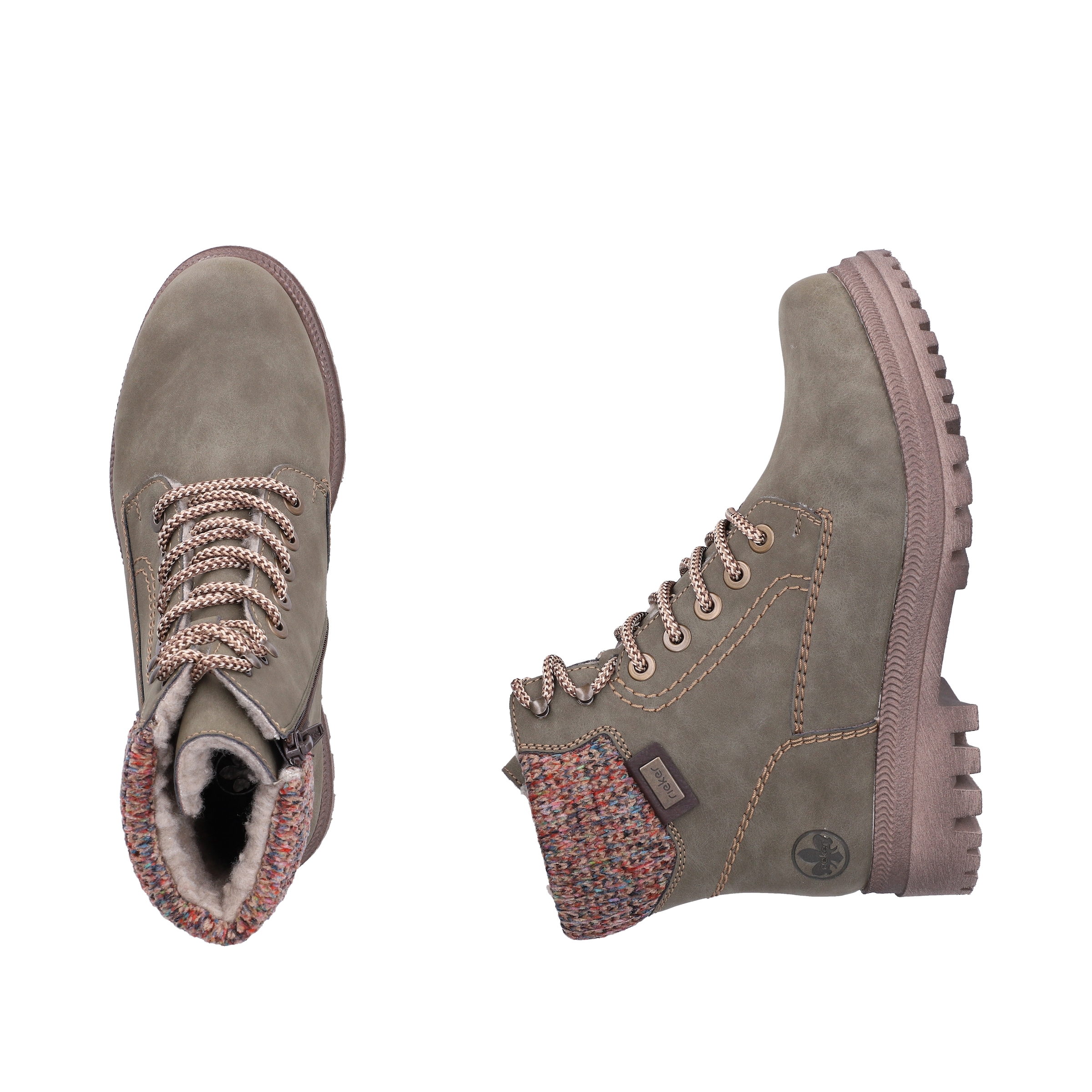 Rieker Winterboots  Schnürboots, Schnürstiefelette mit Strickrand