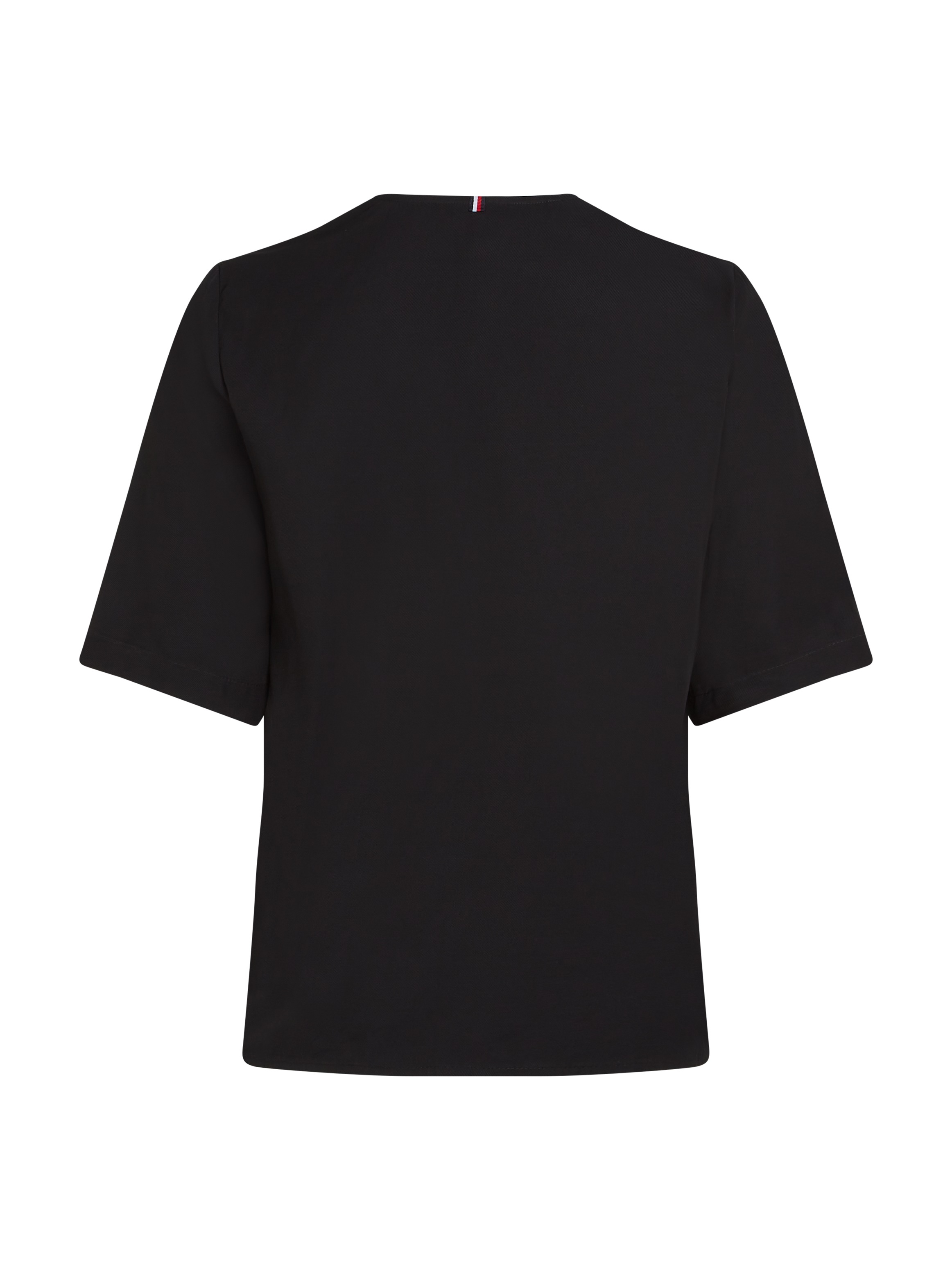 Tommy Hilfiger Klassische Bluse »VISCOSE REGULAR V-NECK SS BLOUSE«, mit Tommy Hilfiger Markenlabel
