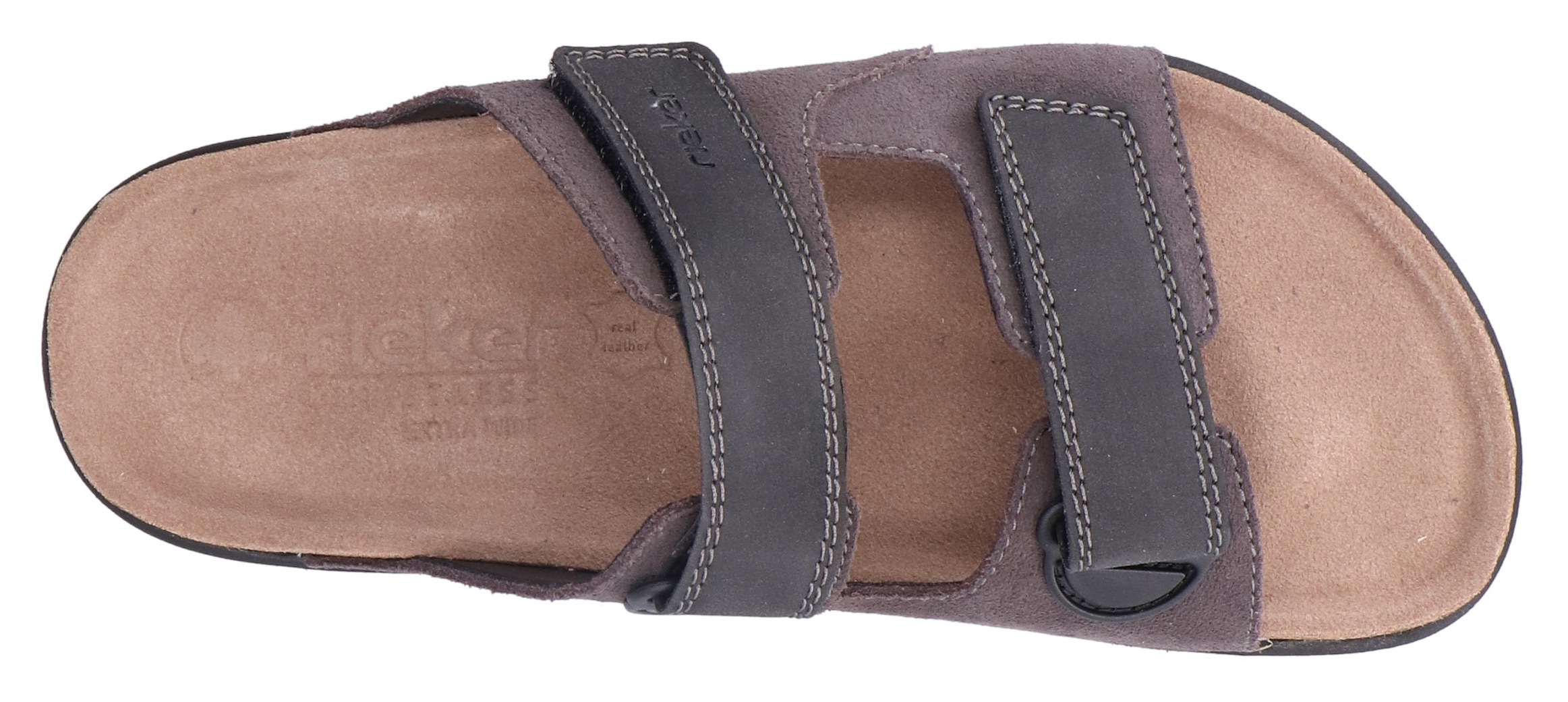 Rieker Pantolette, Sommerschuh, Strandschuh, Hausschuh mit vorgeformtem Fußbett
