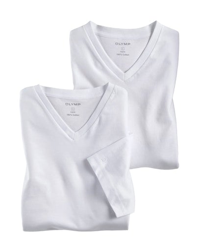 OLYMP T-Shirt "Casual" Packung, 2er, 2 Stk. tlg. mit Ton-in-Ton Logosticker günstig online kaufen