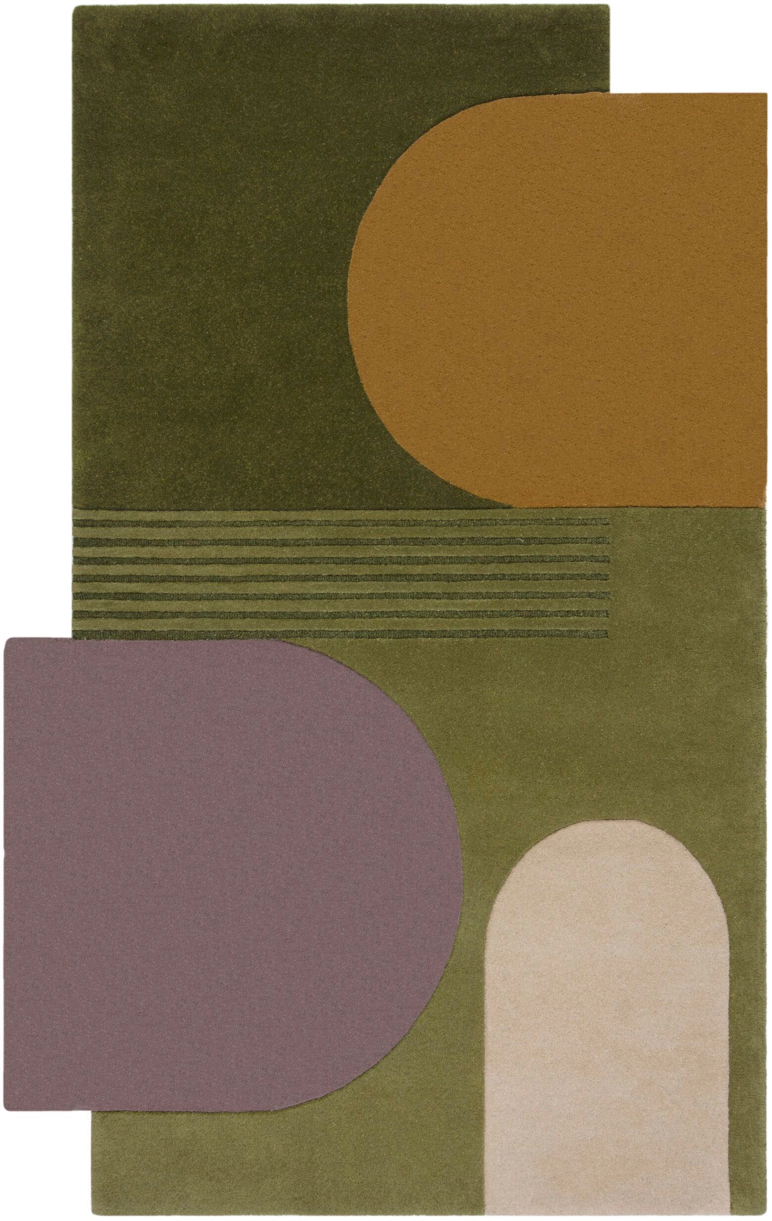 FLAIR RUGS Wollteppich "Lozenge mit abstraktem Retro-Design" rechteckig 10 günstig online kaufen