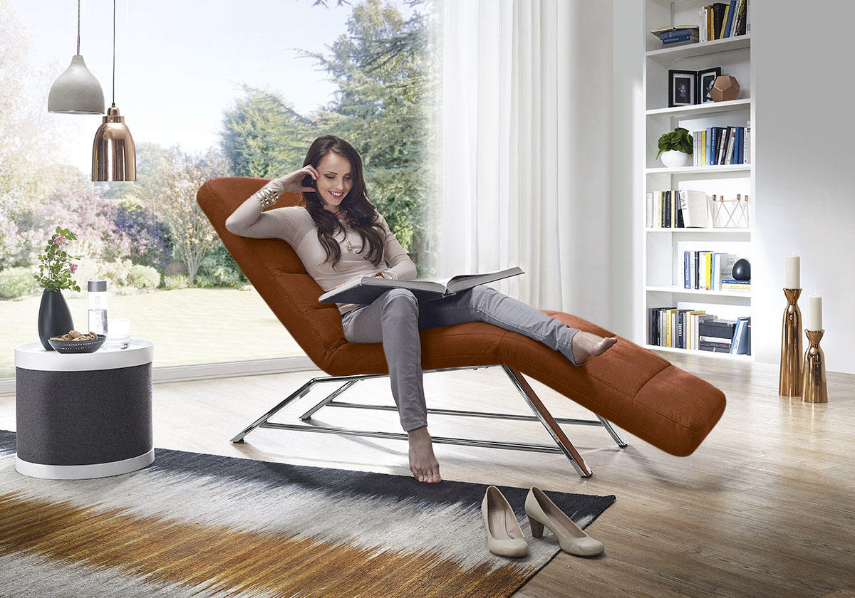 W.SCHILLIG Relaxliege "daily dreams bequem und elegant, B/T 75/170cm" Funktionsliege wahlweise mit Motor, Gestell Chrom, Breite 75 cm