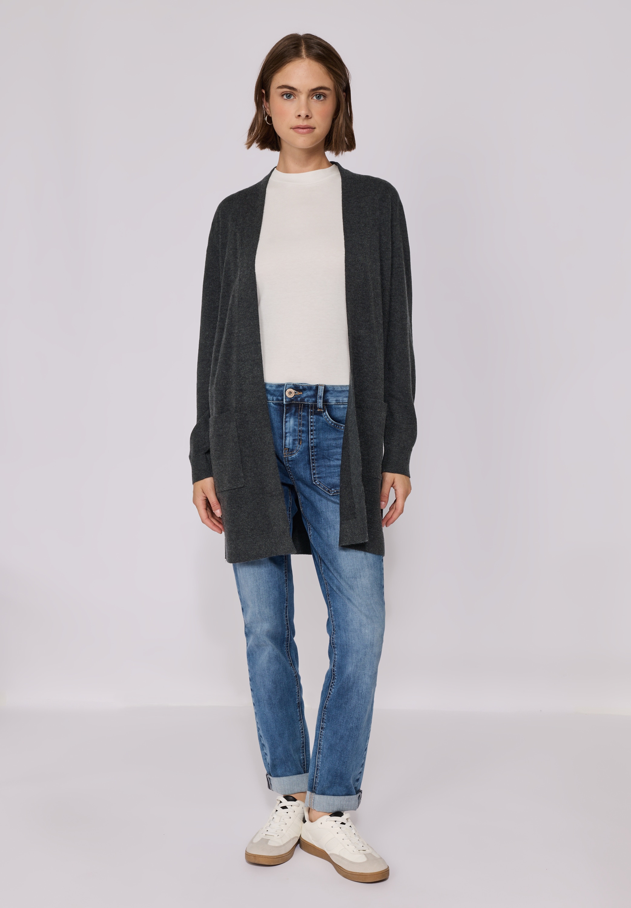 STREET ONE STUDIO Longstrickjacke, aus softem Materialmix