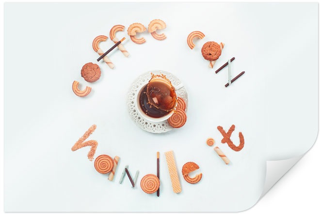 Wall-Art  Poster Belenko abstrakte Kaffee Kunst, Kaffee, (1 St.), Poster, Wandbild, Bild, Wandposter