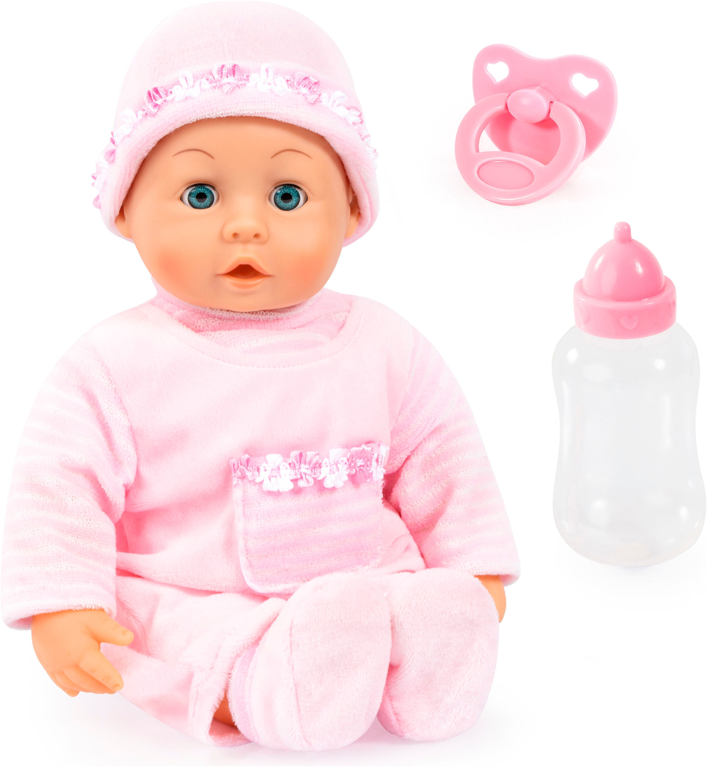 Babypuppe »First Words Baby, 38 cm rosa«, (3 tlg.)