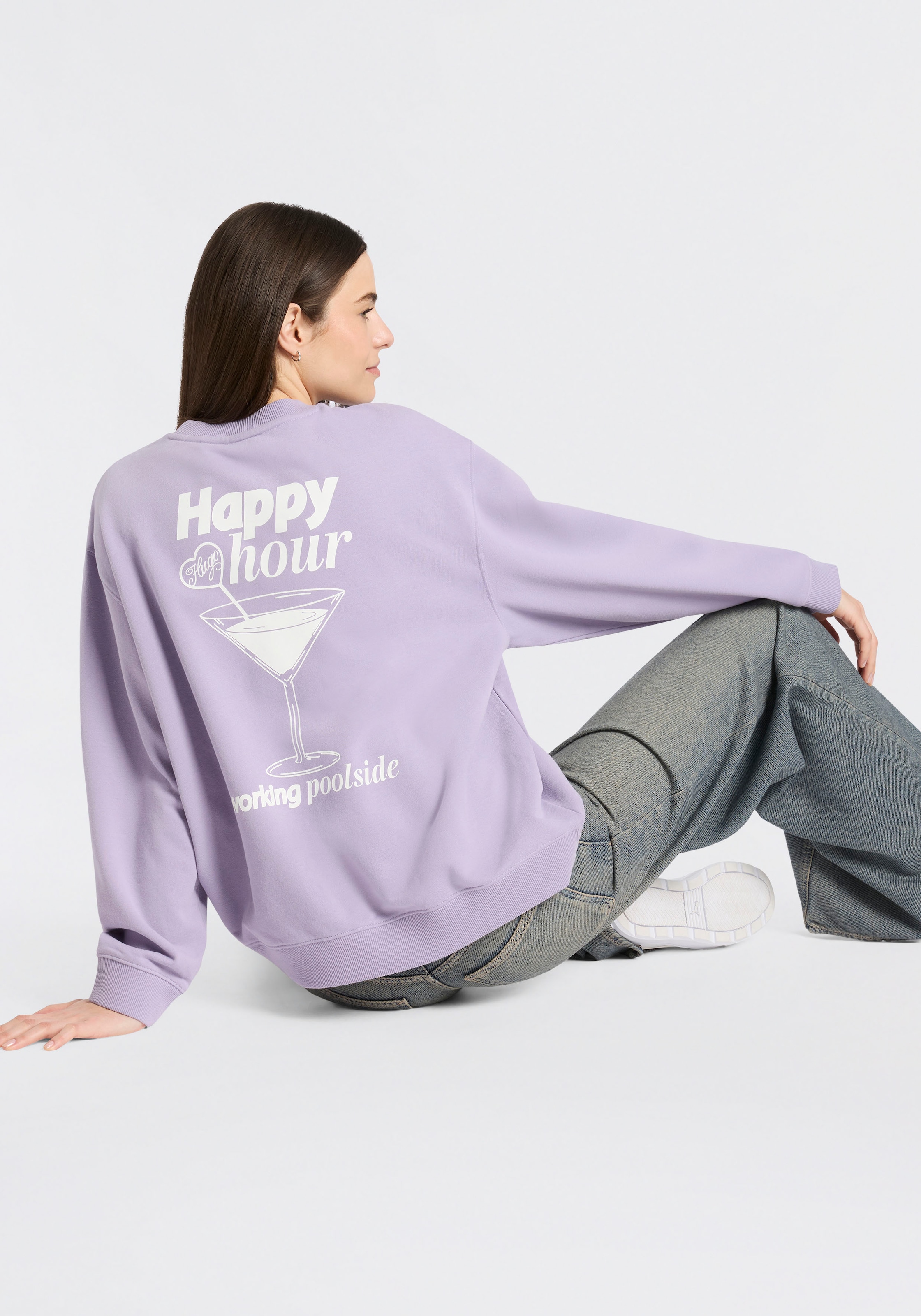 HUGO Blue Sweatshirt "Classic Crew", mit großem Rückenprint günstig online kaufen