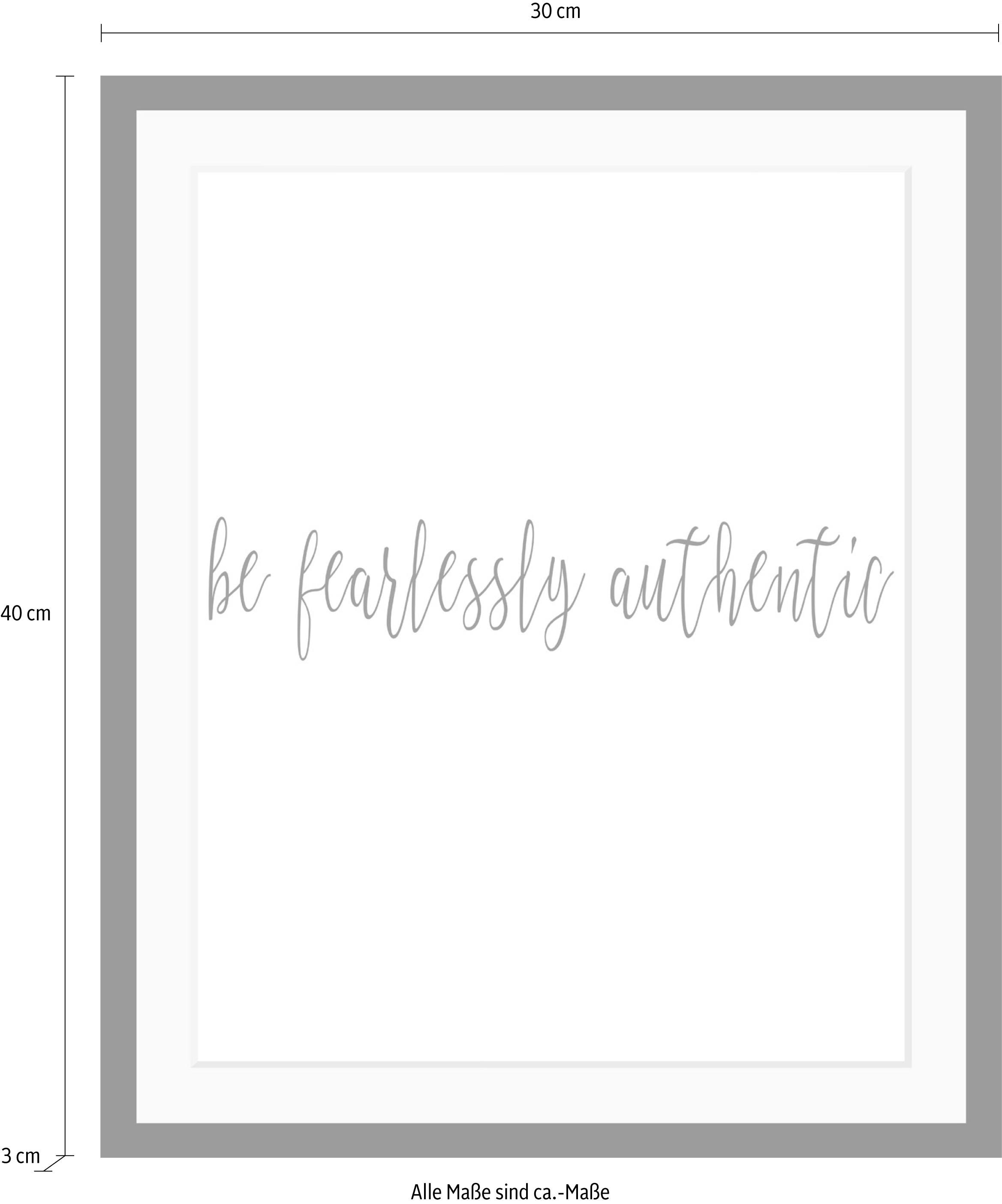 queence Bild »Spruch« Motivationsbilder | Schriftzug | Schwarz-Weiß HD Premium Poster-Druck inkl. Holzrahmen