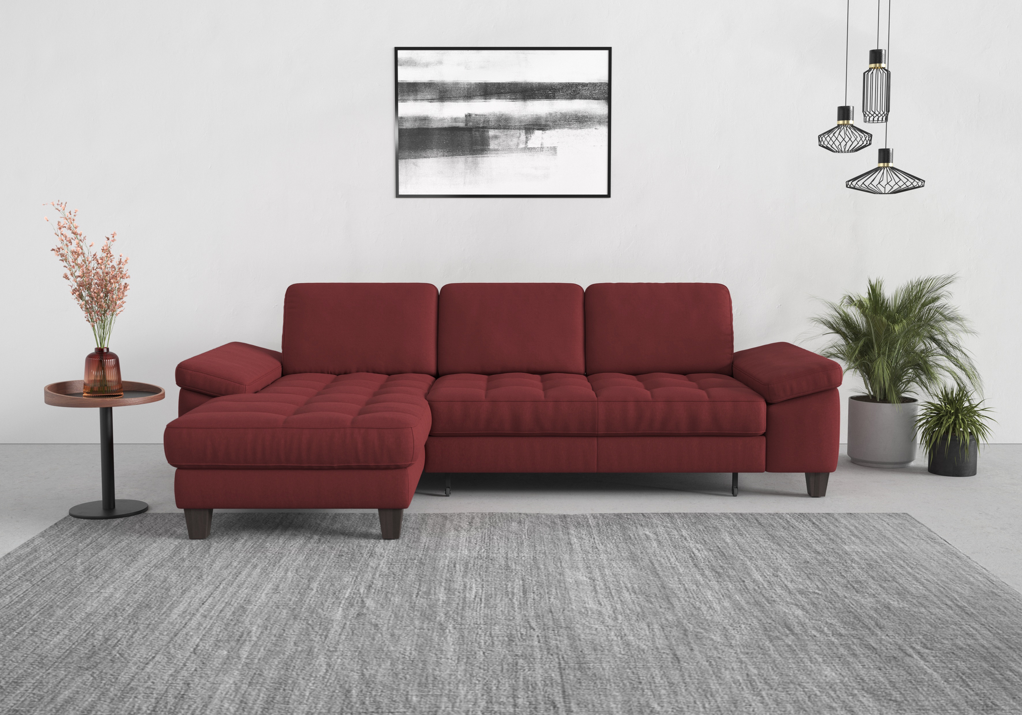 sit&more Ecksofa "Westham L-Form" Recamiere, mit oder ohne Schlaffunktion, Bettkasten, Füße wengefarben