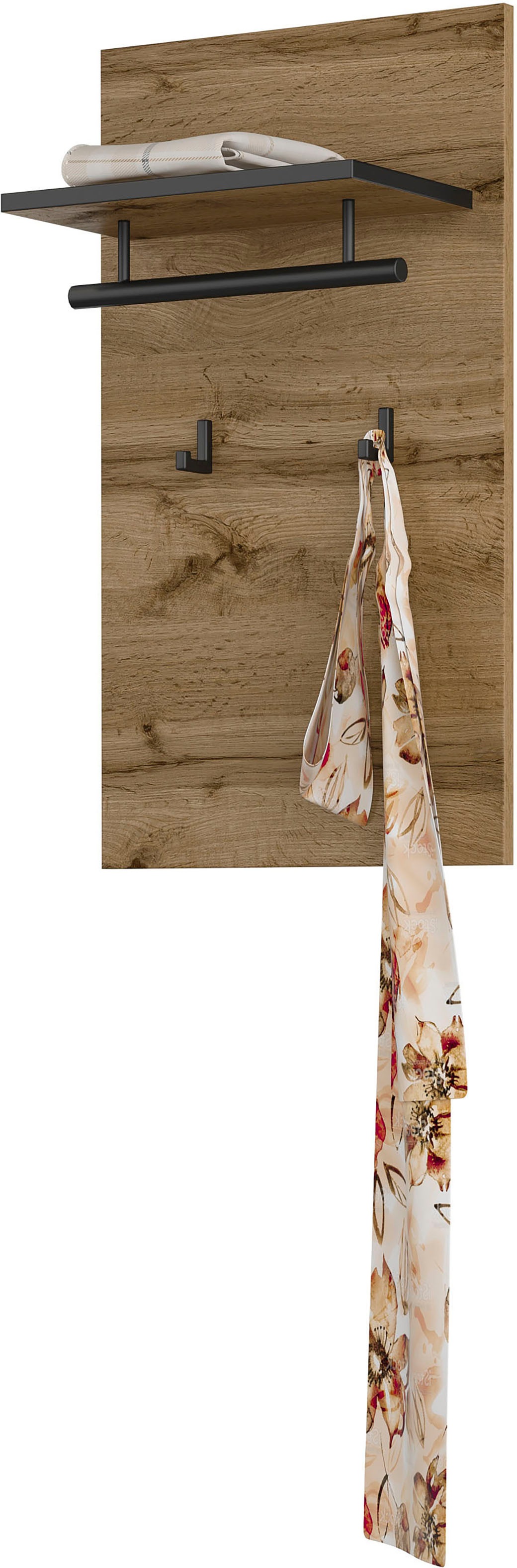 INOSIGN Garderobenpaneel »Cross,Breite 40 cm modernes Wandregal mit Haken und Kleiderstange«, Wandgarderobe, Aufhänger, Höhe 70 cm