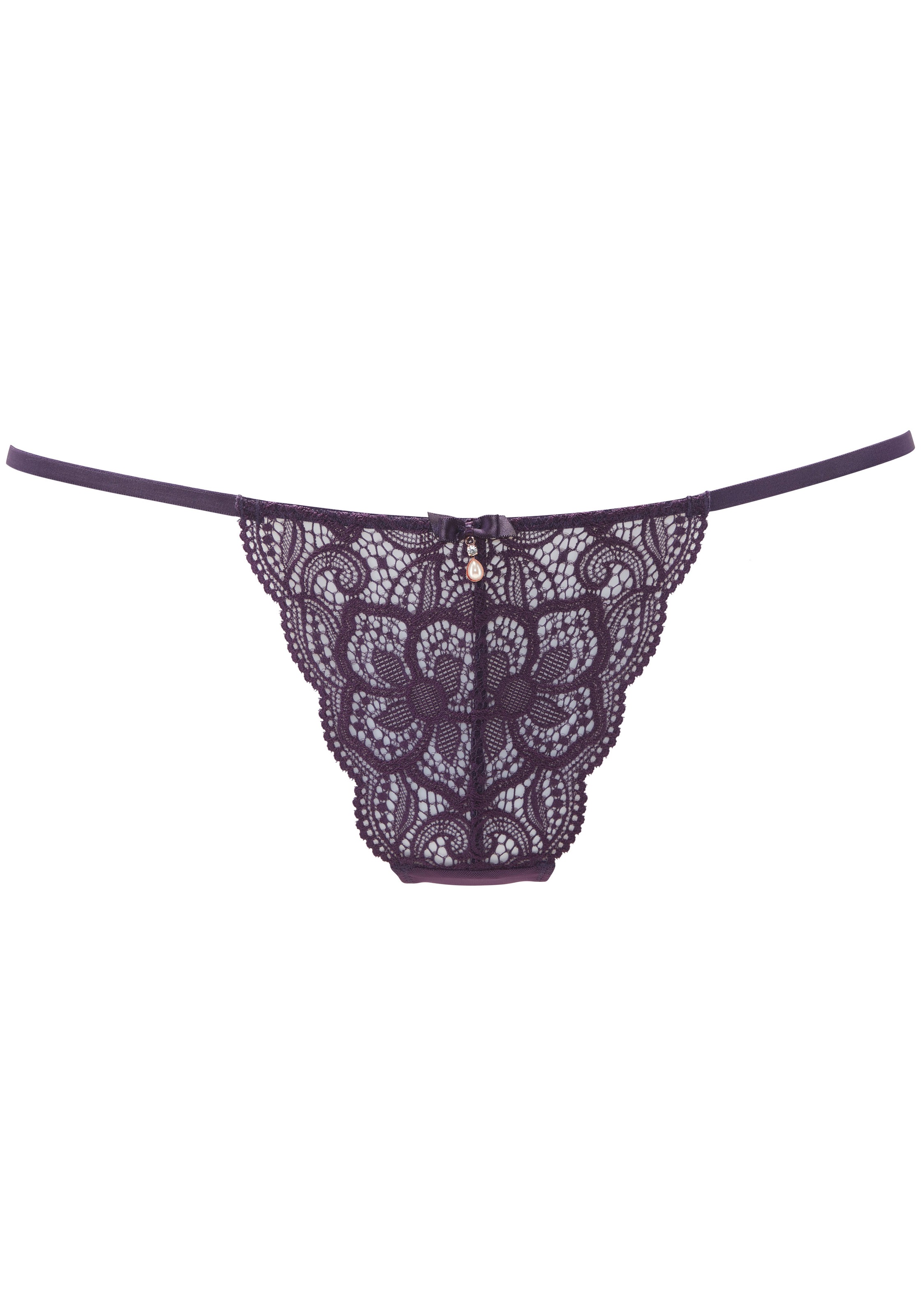 LASCANA String "Nikoletta", aus floraler Spitze mit Accessoire in Perlenopt günstig online kaufen