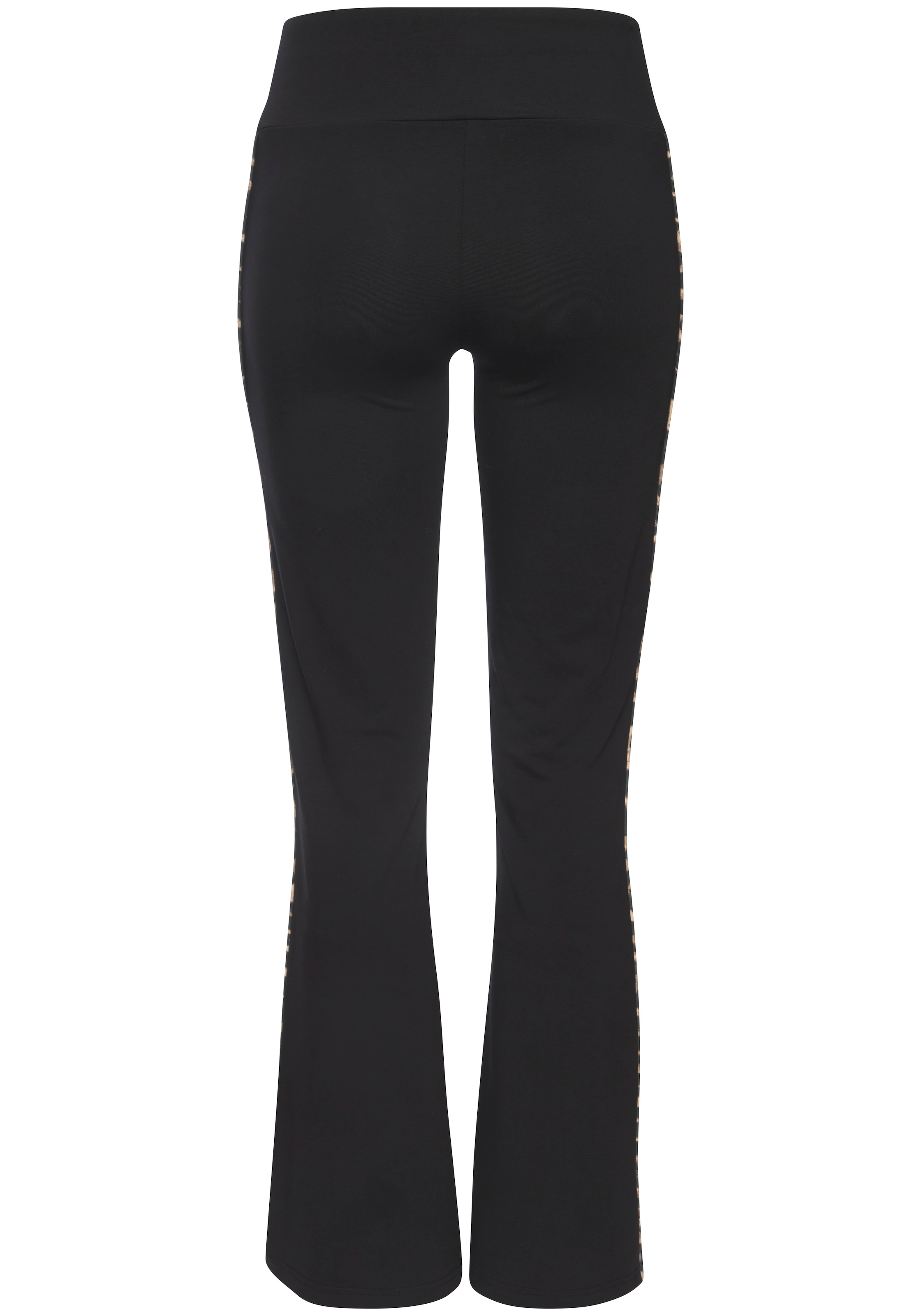 Buffalo Leggings »mit Leo-Details«  Flared Leggings mit seitliche Pipingstreifen in Leo-Optik, Loungewear