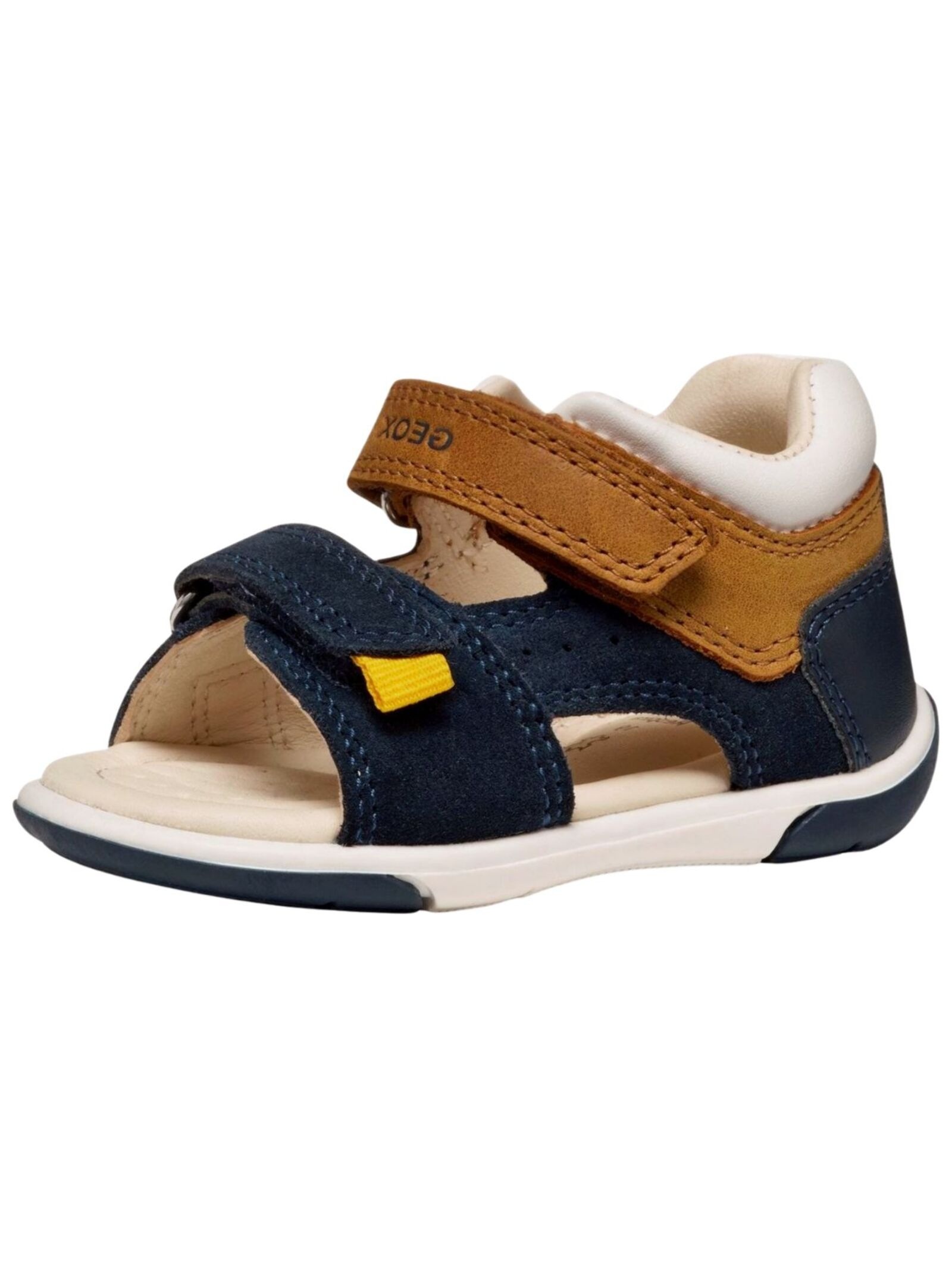 GEOX Kinder Riemchensandale "Geox Sandalen Leder/Synthetik", Gr. 24, blau, Leder, Synthetik, Schuhe