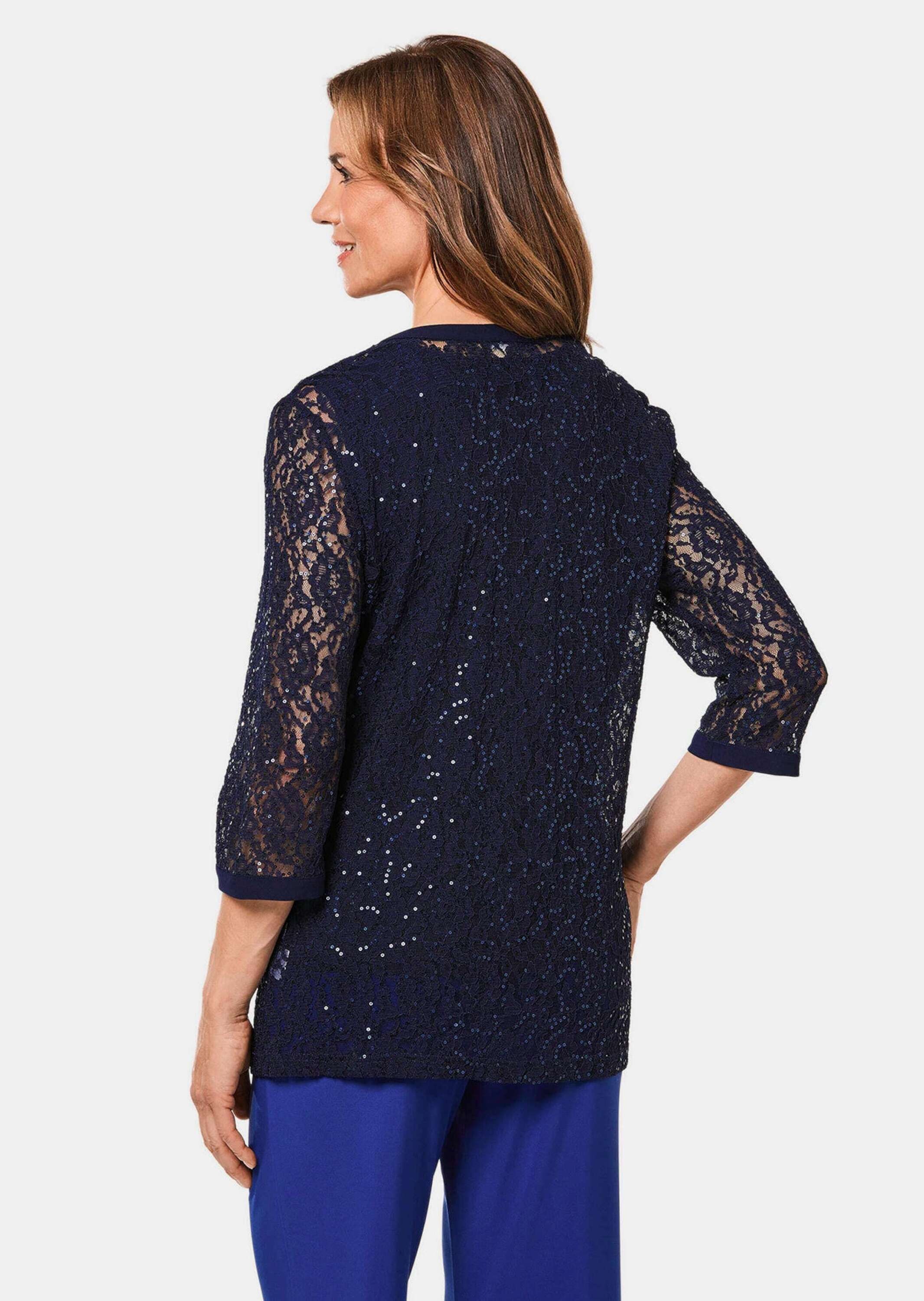 GOLDNER Jackenblazer »Spitzenjacke Figurumspielendes Spitzenjäckchen mit Pailletten«
