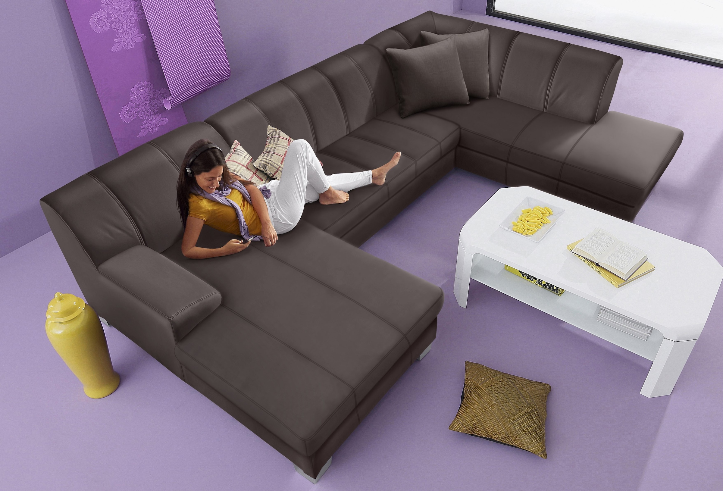 Home affaire Wohnlandschaft "Anzio, modern und gemütlich, niedrige Armlehne günstig online kaufen