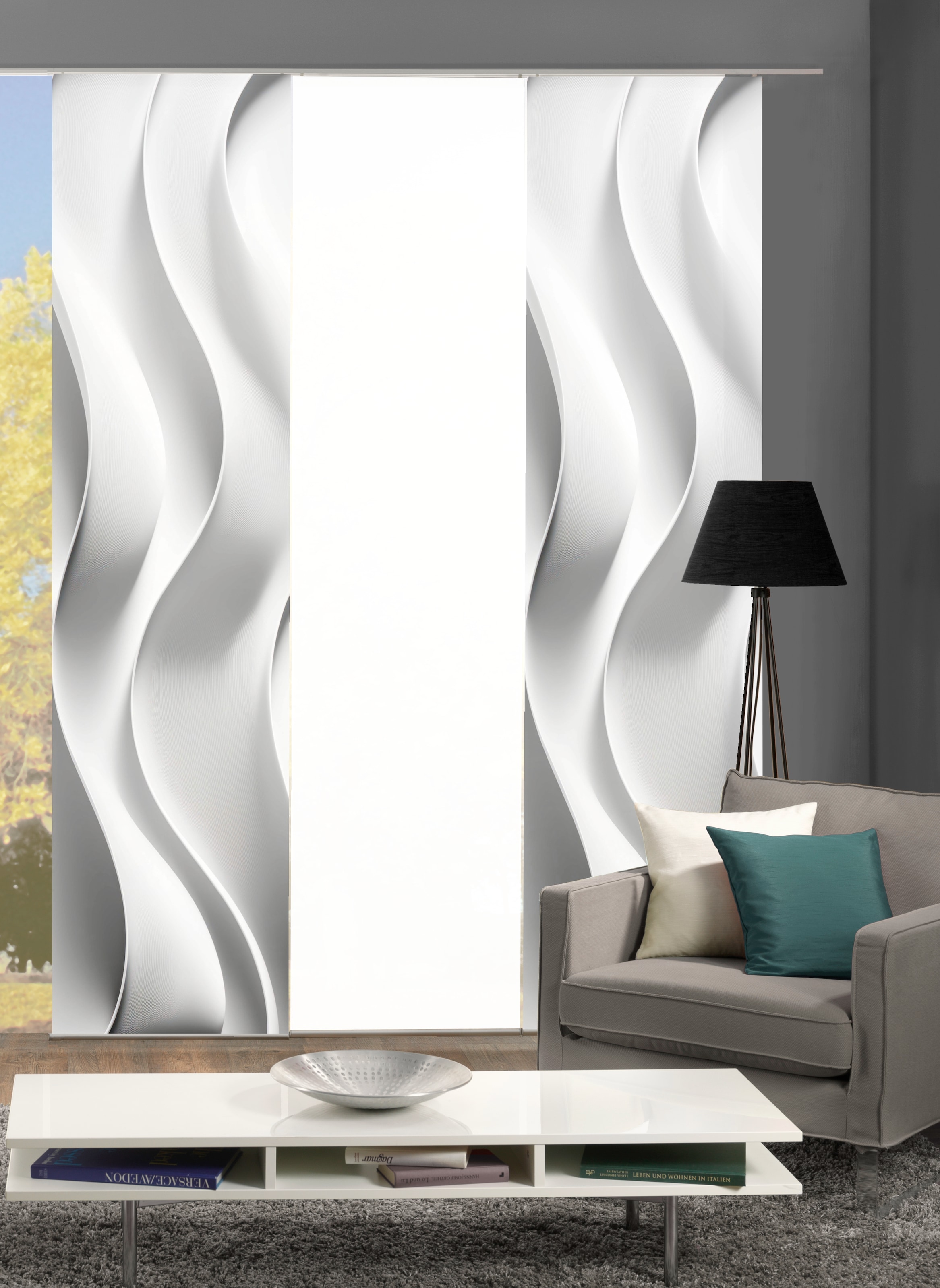 HOME WOHNIDEEN Schiebegardine "JAIR" Paneelwagen 3 Stk. tlg. SCHIEBEVORHANG günstig online kaufen