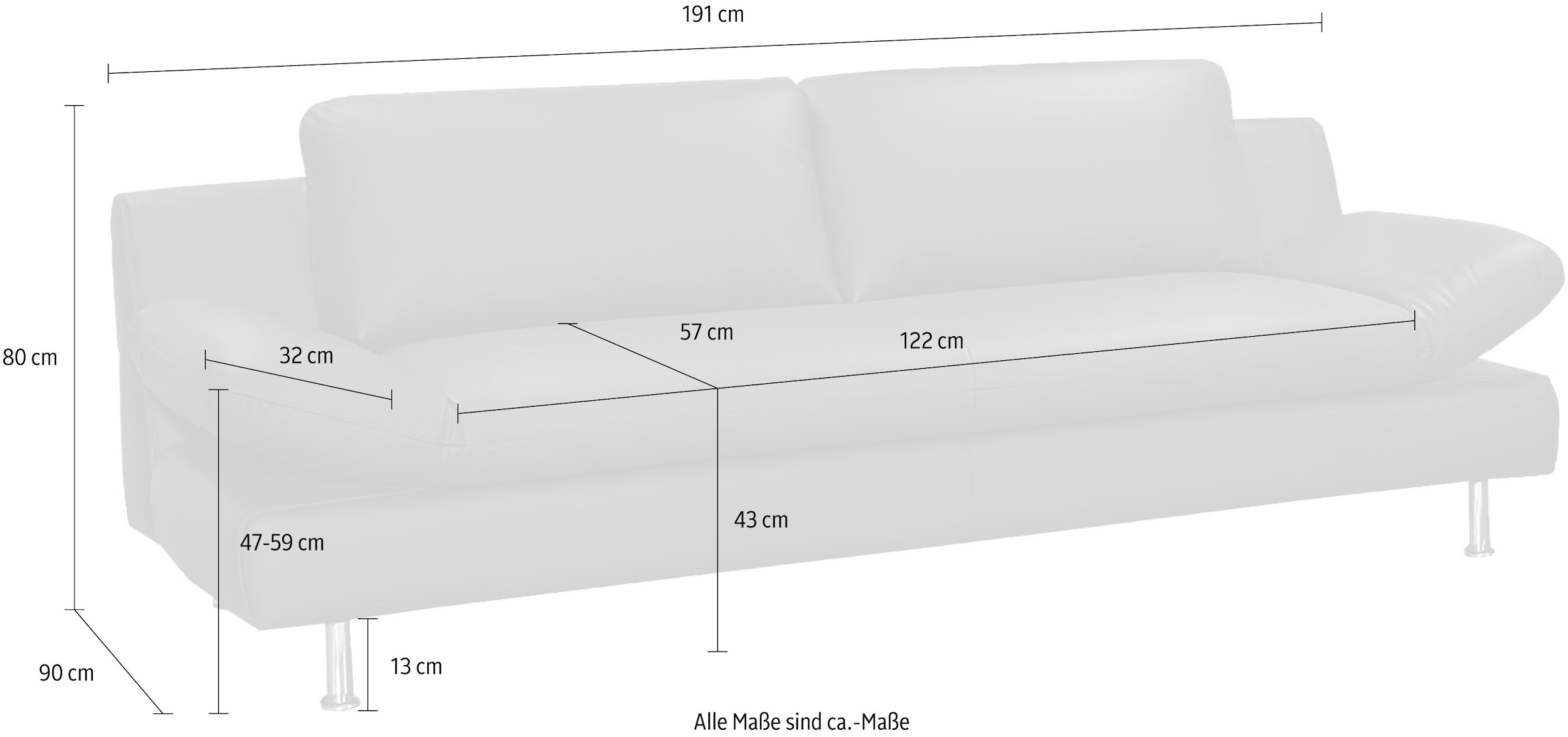 OF In »Redding«, Naturleder STYLE BAUR | 2-Sitzer PLACES