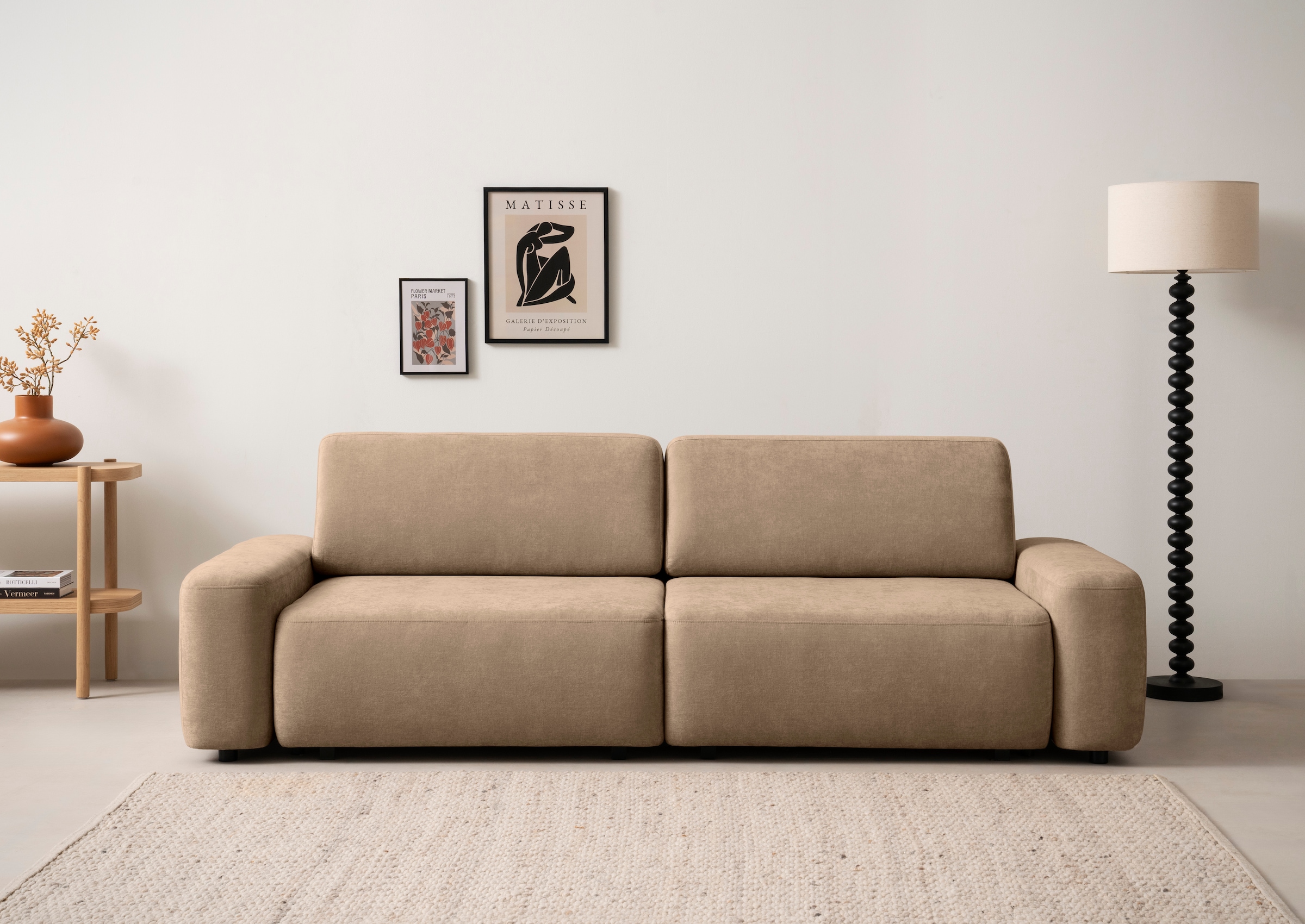 Home affaire 3-Sitzer "TORGE (257cm), Sofa,Schlafsofa in Cord, Samtvelours, günstig online kaufen