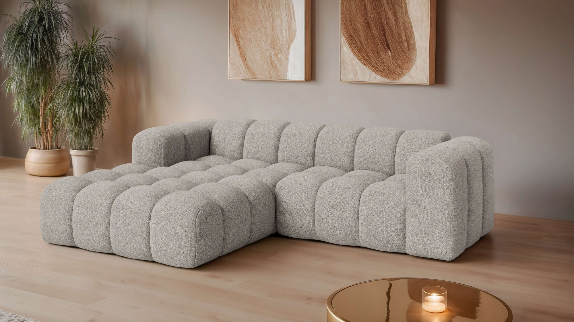 OTTO home Ecksofa "KALLIE L-Form, 248 cm - OTTO. Verlässliche Qualität." Bubble Optik, moderne Steppung, hoher Sitzkomfort