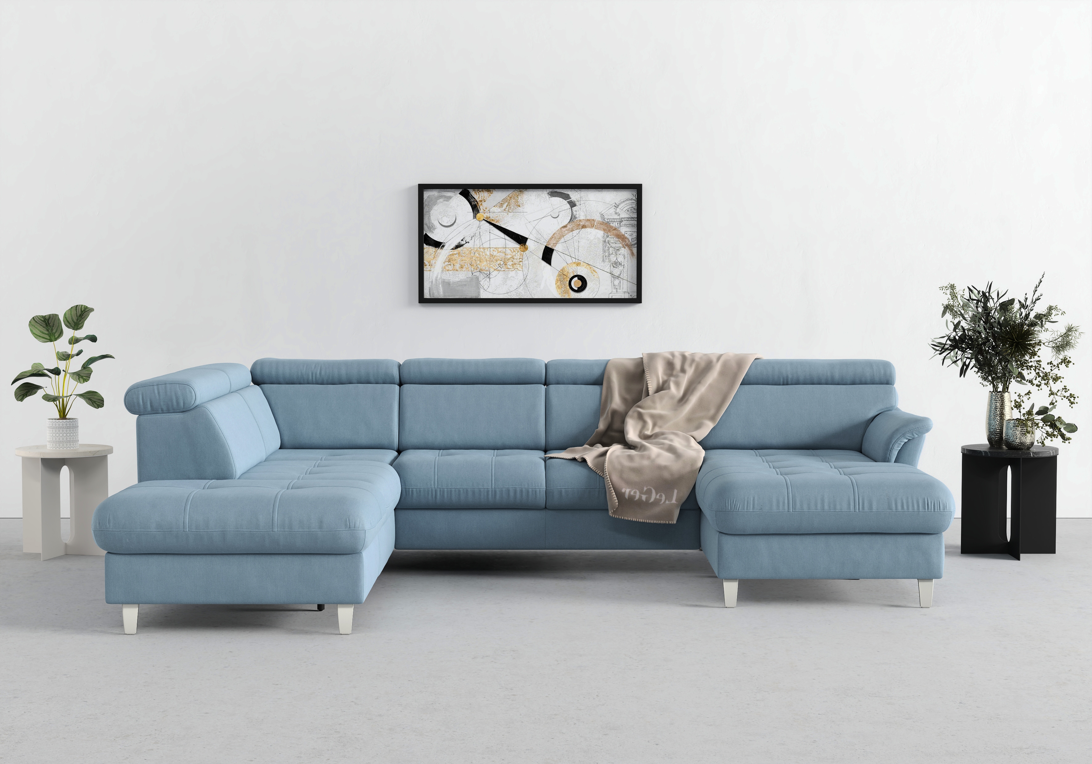 sit&more Wohnlandschaft "Marano U-Form" inklusive Kopfteilverstellung, optional Schlaffunktion & Bettkasten