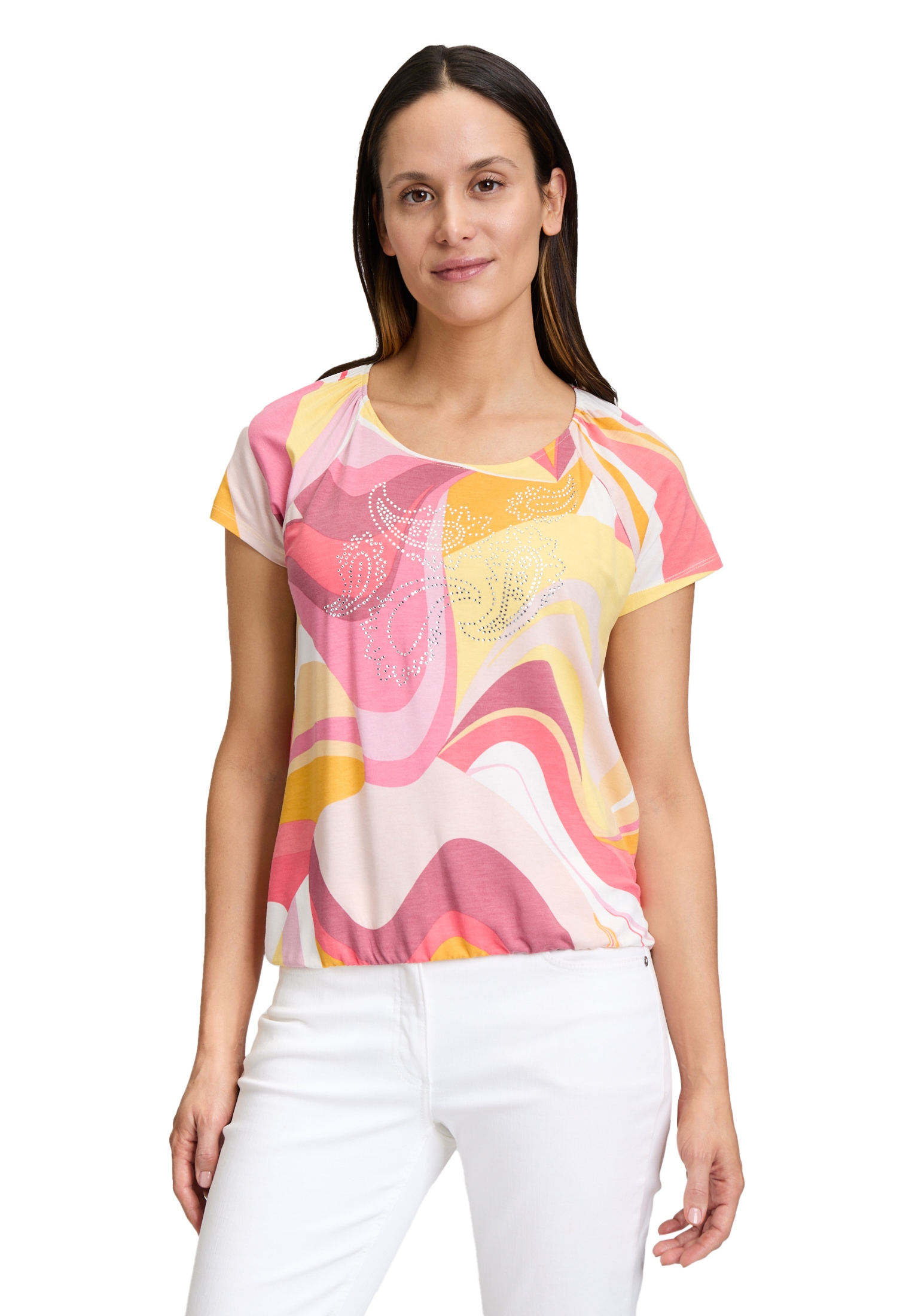 Betty Barclay Kurzarmshirt "Damen Printshirt mit Gummizug", 1 Stk. Hotfix günstig online kaufen