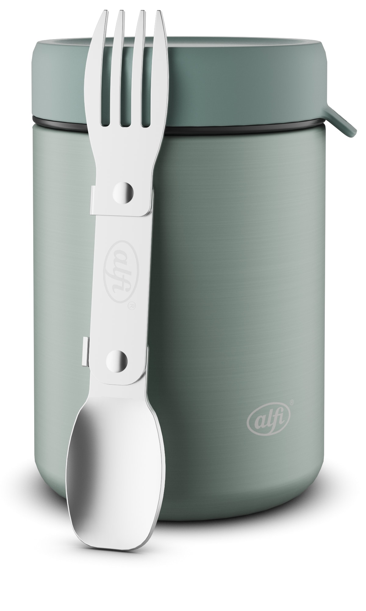 Alfi Thermobehälter »ISO FOOD MUG, Thermobehälter für Essen, spülmaschinenfest«, (1 tlg.), 0,35l, 5h heiß & 10h kalt, dicht & auslaufsicher, mit Göffel