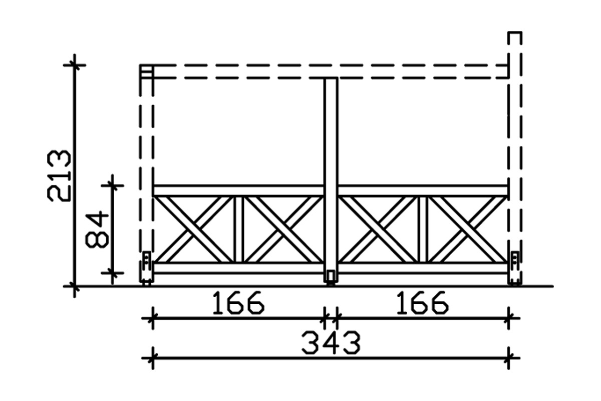 Skanholz Carport-Seitenwand »Andreaskreuz«, freistehehend