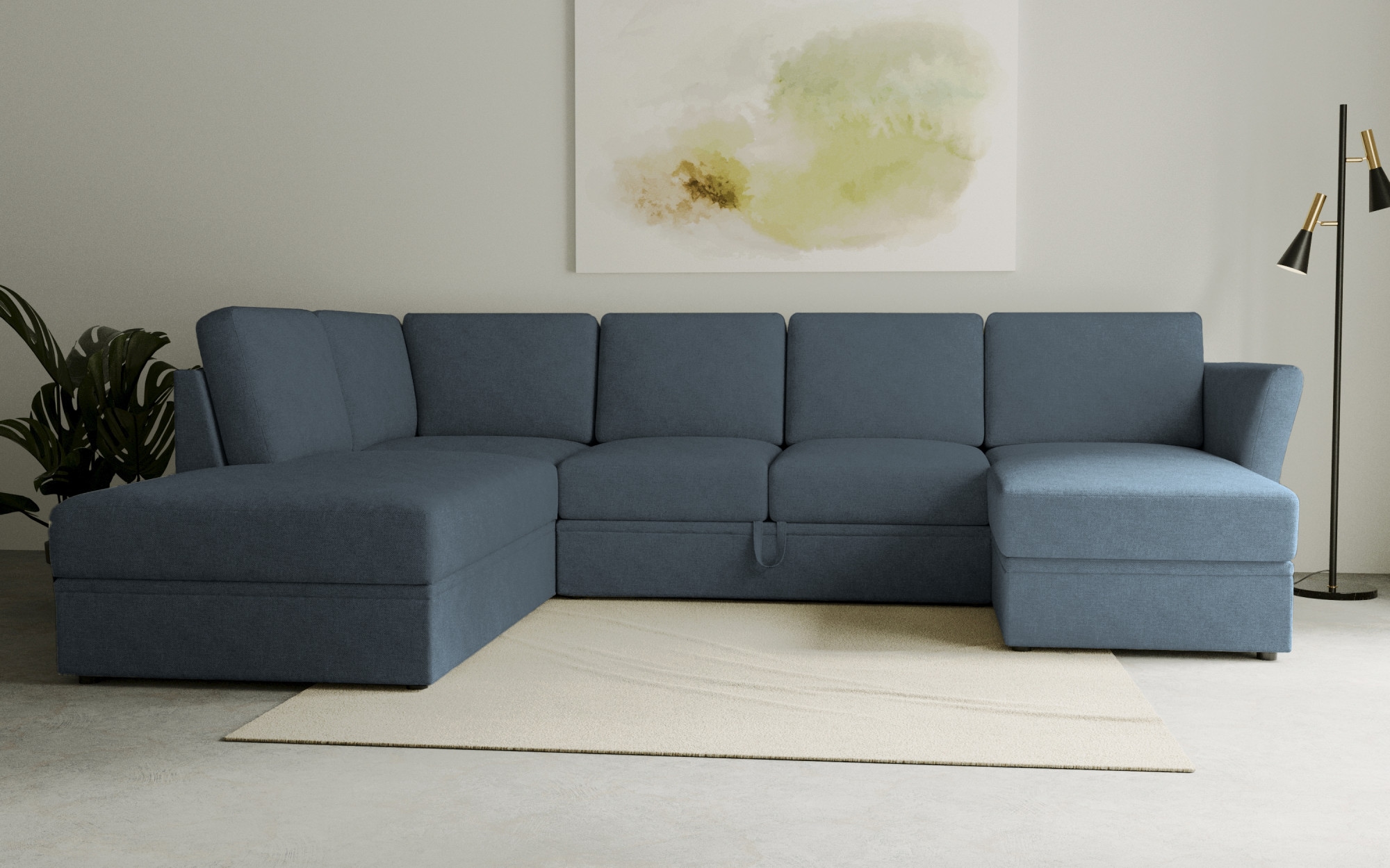 OTTO home Wohnlandschaft "Lavars Schlafsofa" mit Bettfunktion und Stauraum, in zwei verschiedenen Bezugsqualitäten