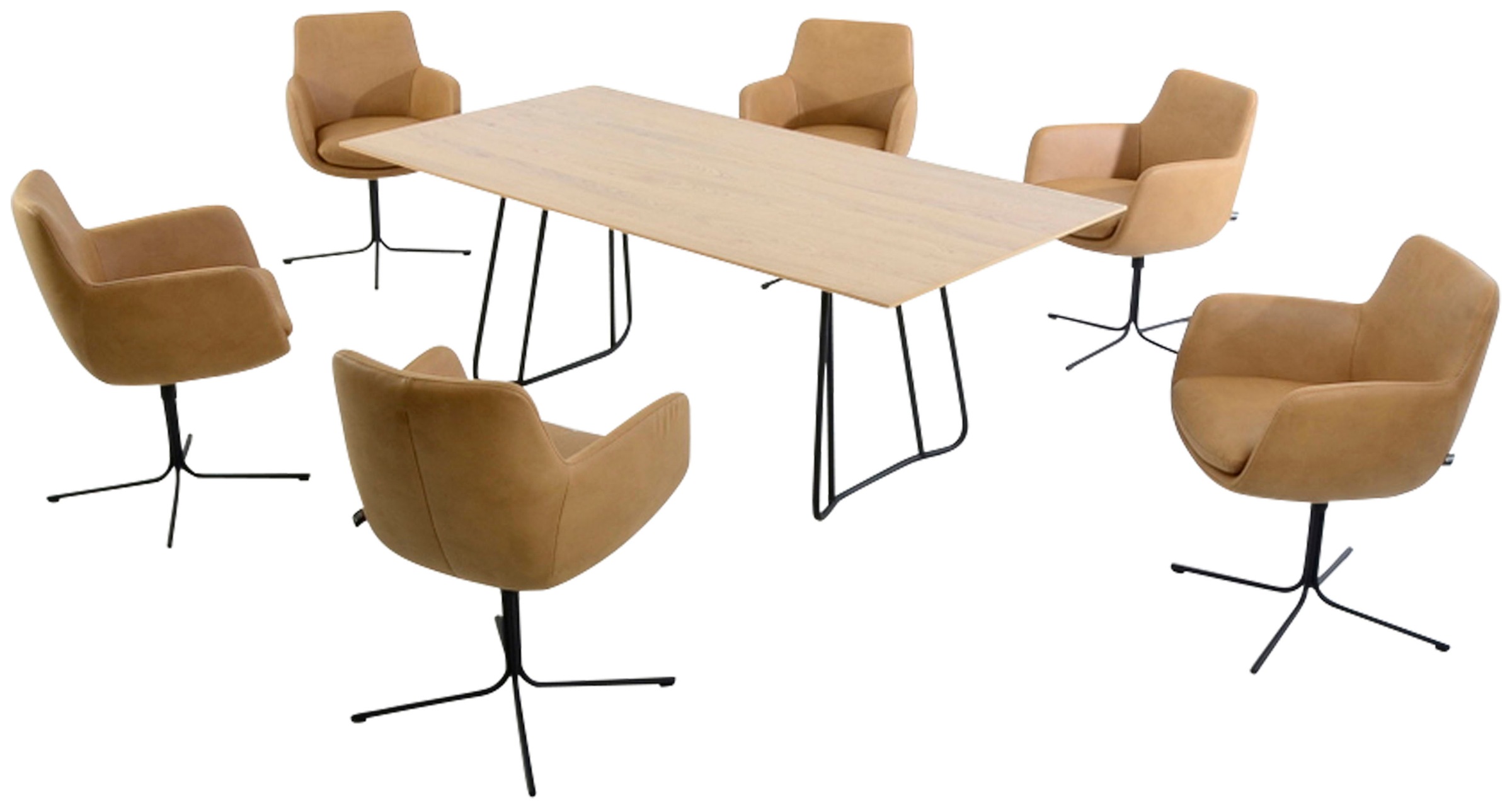 K+W Komfort & Wohnen Drehstuhl "Pego" () filigranem 4-Fuß-Gestell in schwar günstig online kaufen