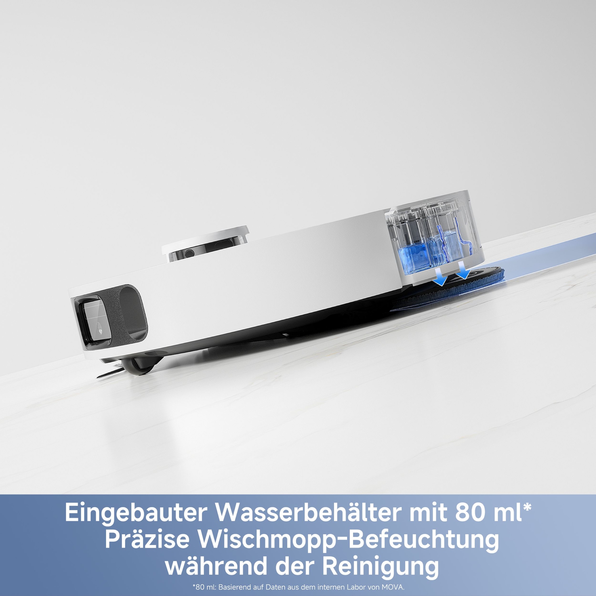 Mova Nass-Trocken-Saugroboter »E40 Ultra«, 75 Tage saugen ohne Aufwand, Teppicherkennung, 19.000Pa Saugkraft